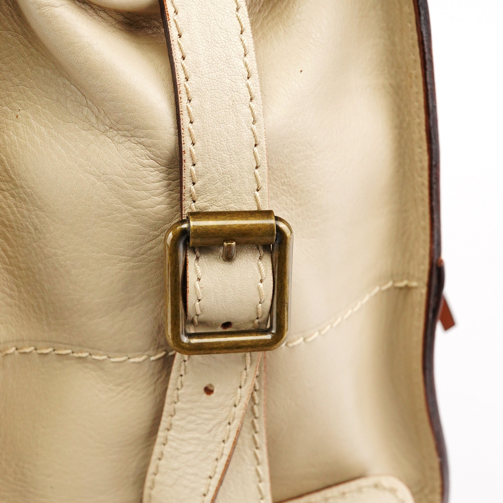 Ivory Leather Tracy Tote Bag