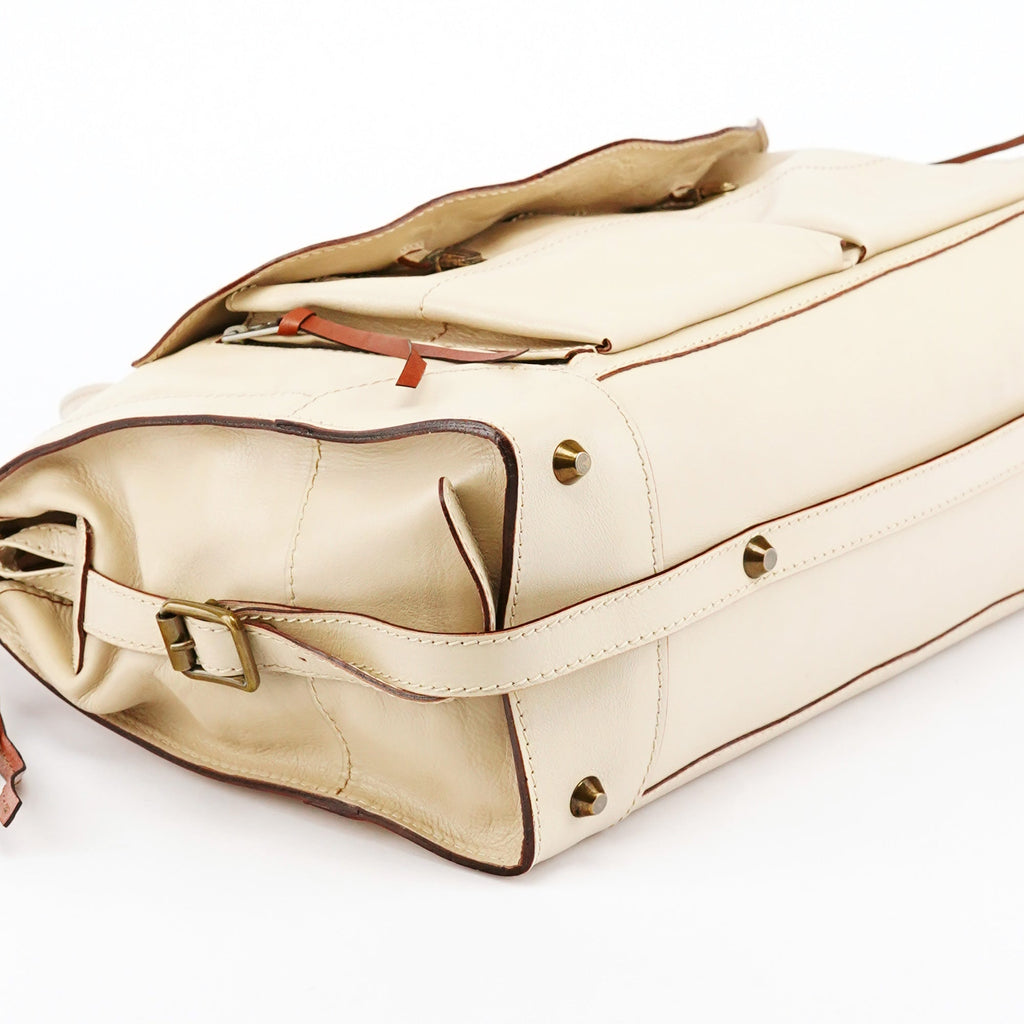 Ivory Leather Tracy Tote Bag
