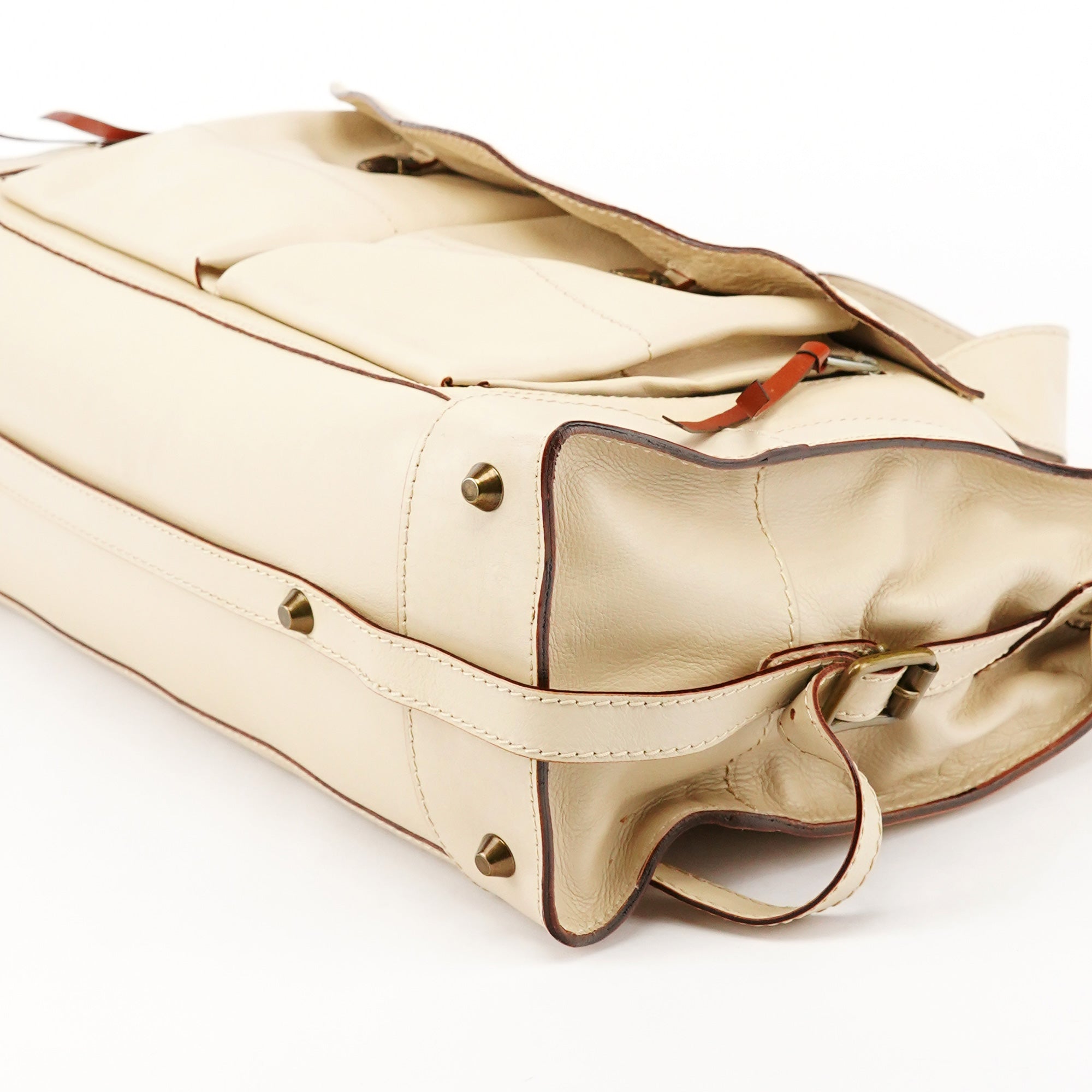 Ivory Leather Tracy Tote Bag
