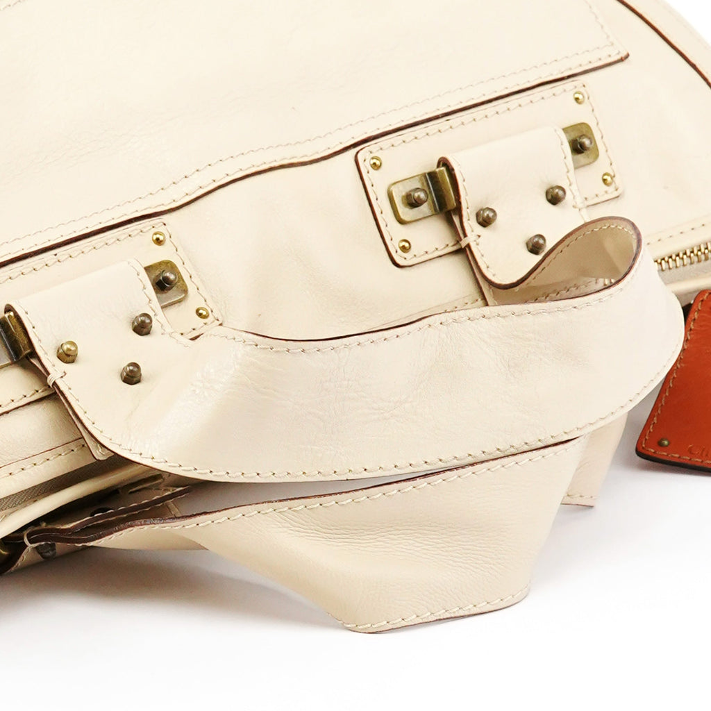 Ivory Leather Tracy Tote Bag
