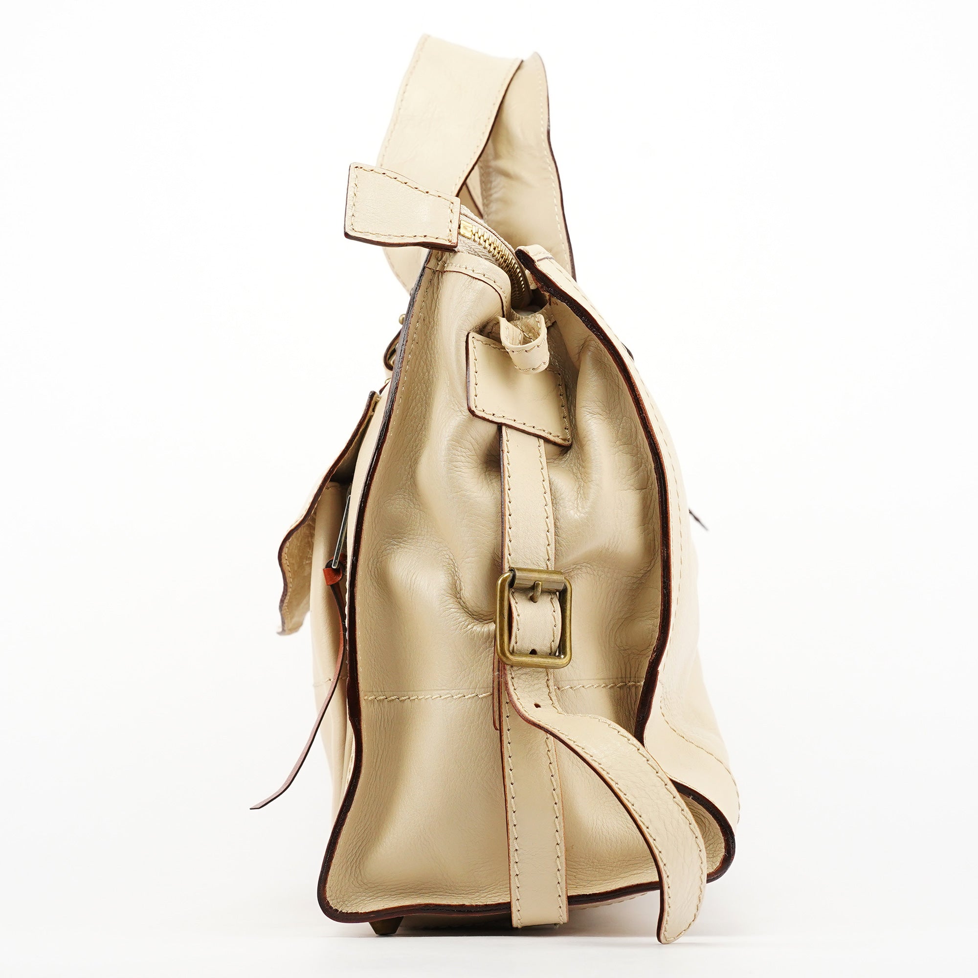 Ivory Leather Tracy Tote Bag
