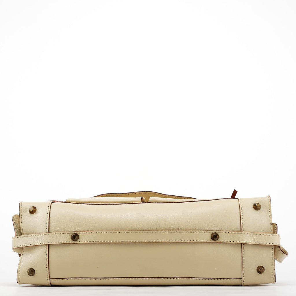 Ivory Leather Tracy Tote Bag