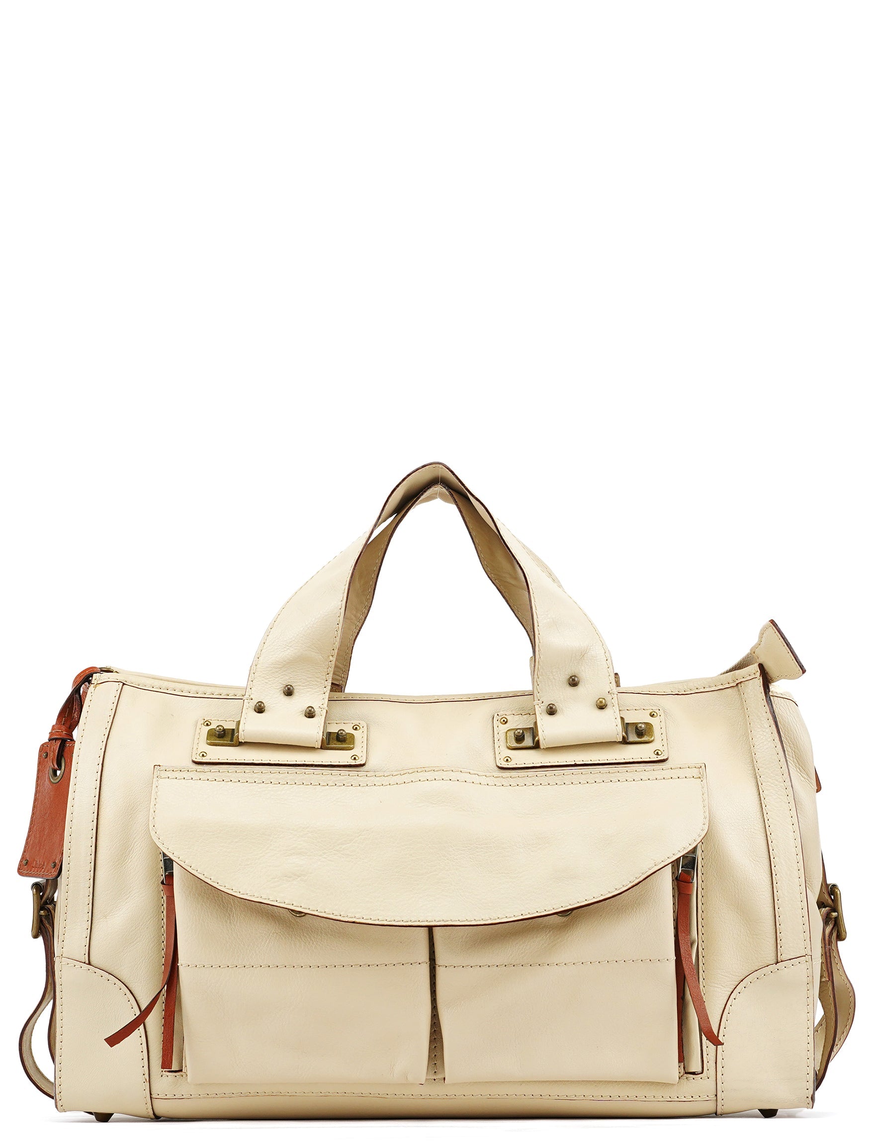 Ivory Leather Tracy Tote Bag