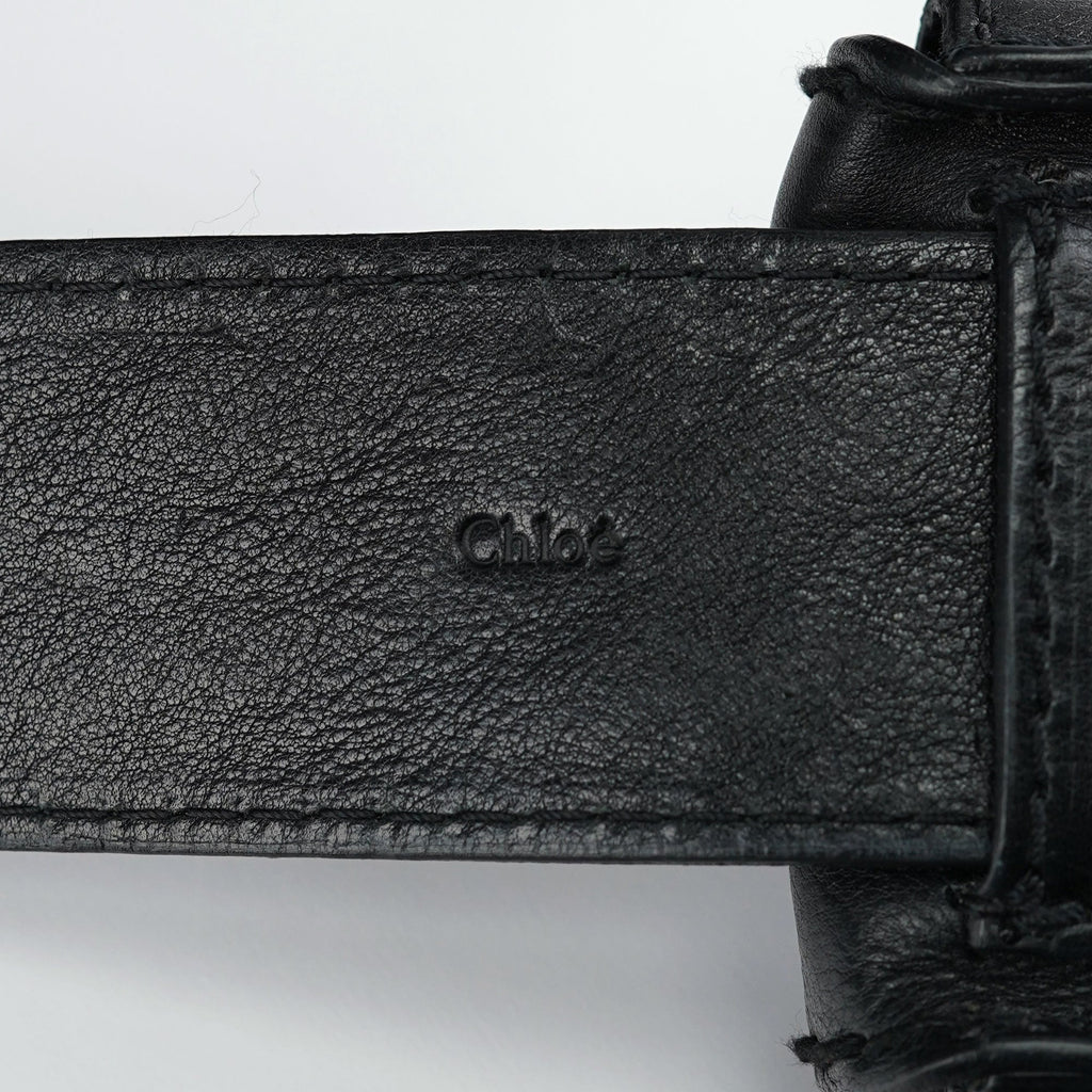 Large Black Leather Edith Tote Bag