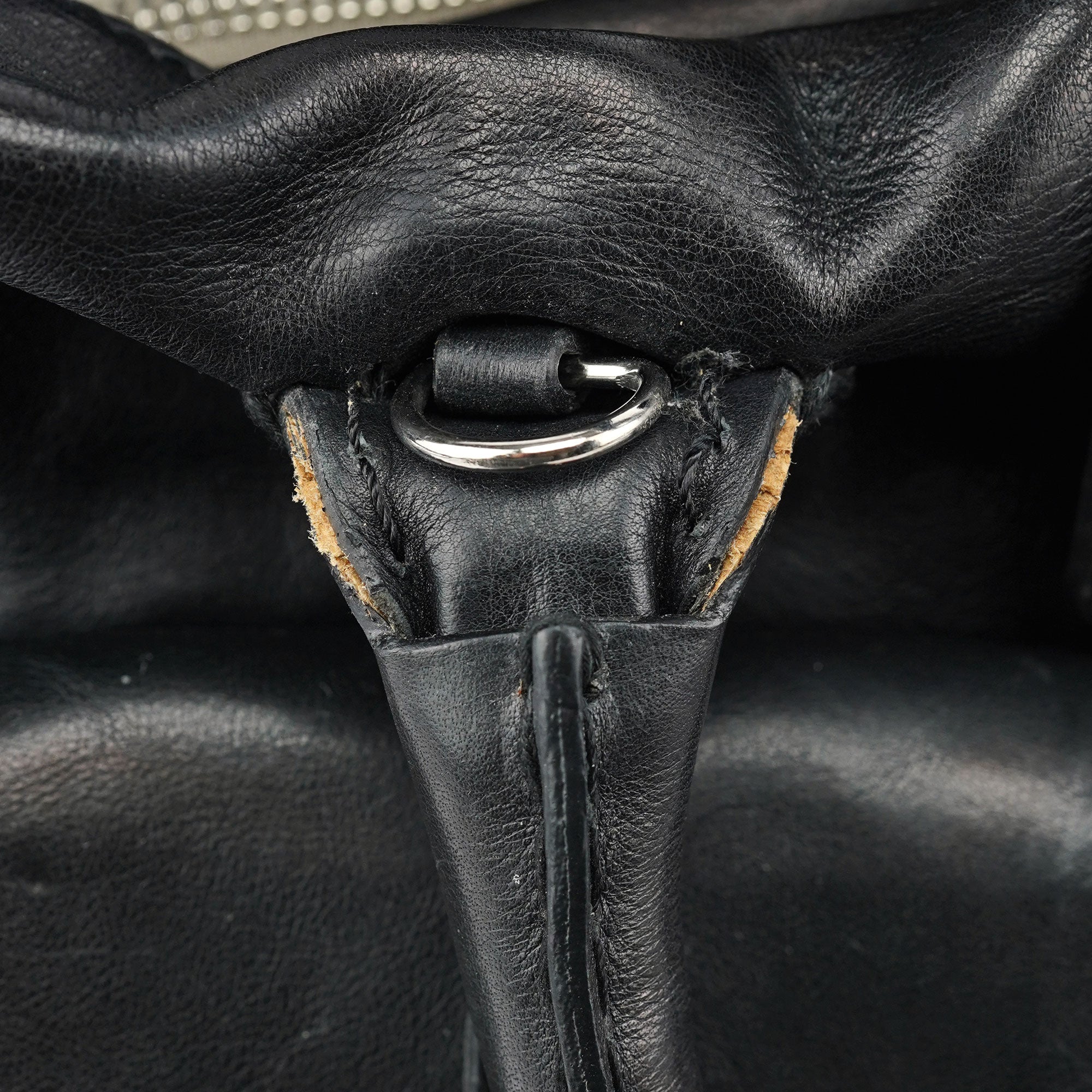 Large Black Leather Edith Tote Bag