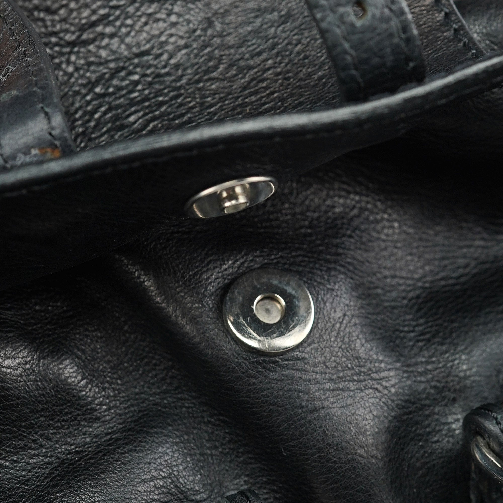 Large Black Leather Edith Tote Bag