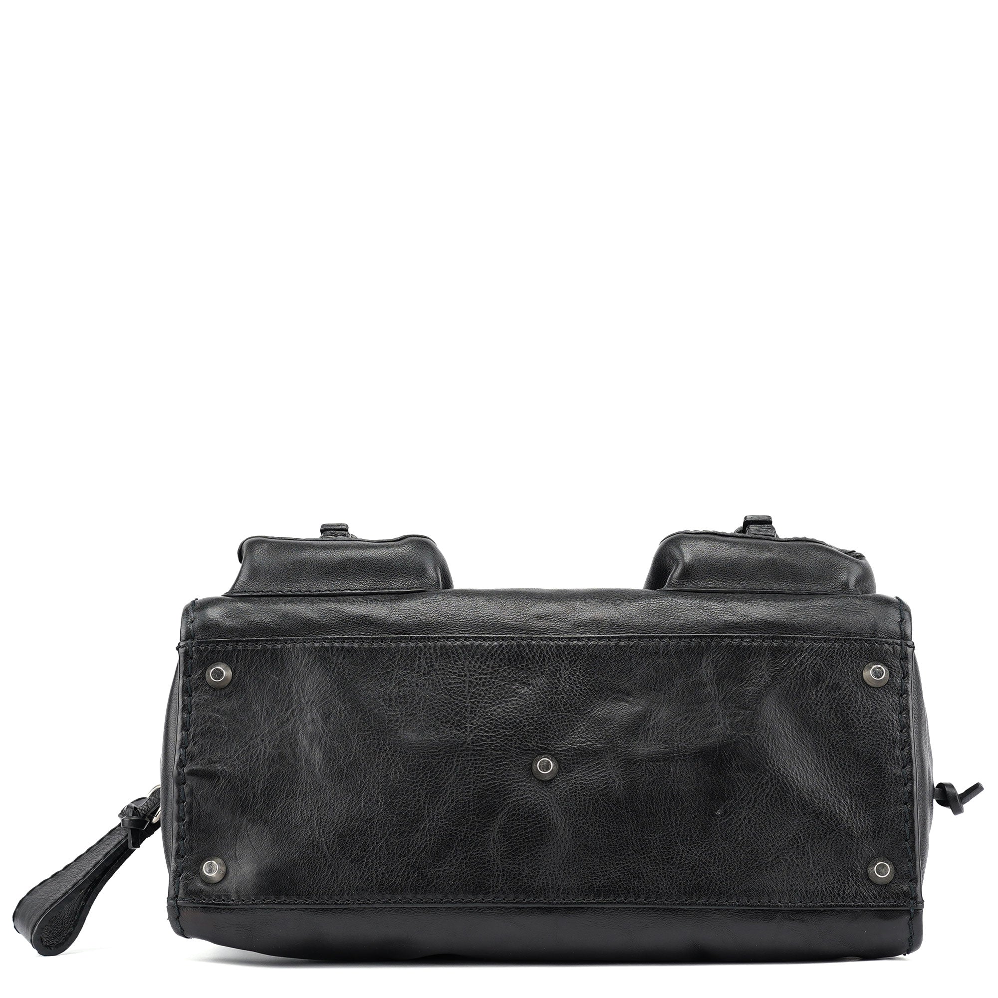 Large Black Leather Edith Tote Bag