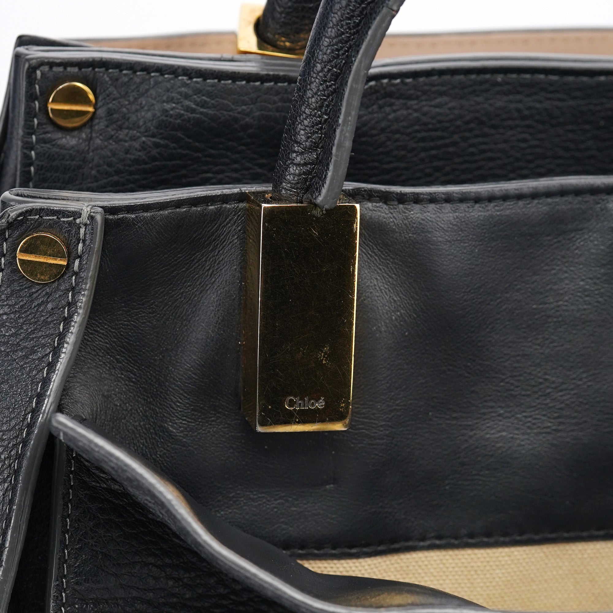 Large Black Leather Tote Bag
