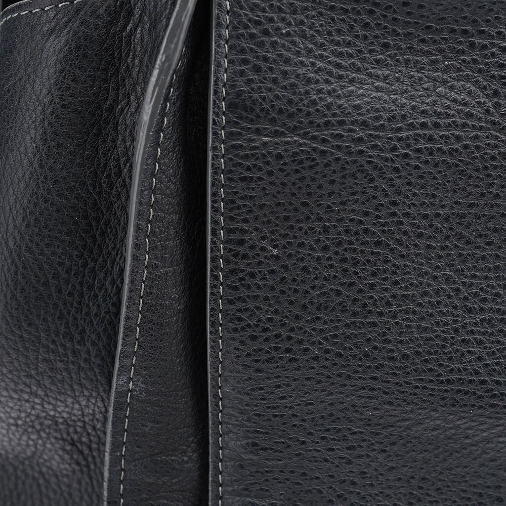 Large Black Leather Tote Bag