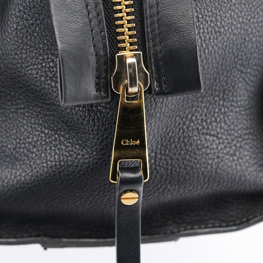 Large Black Leather Tote Bag