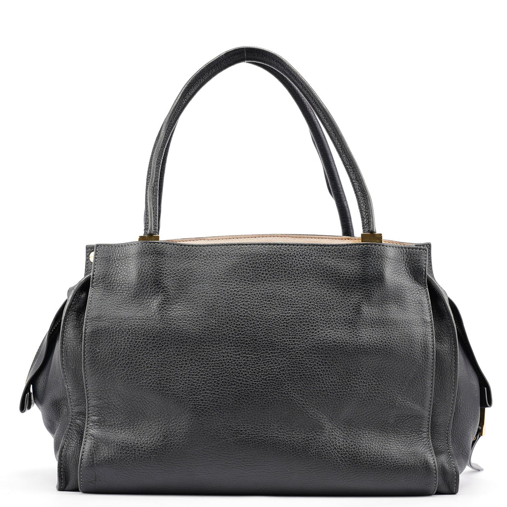 Large Black Leather Tote Bag