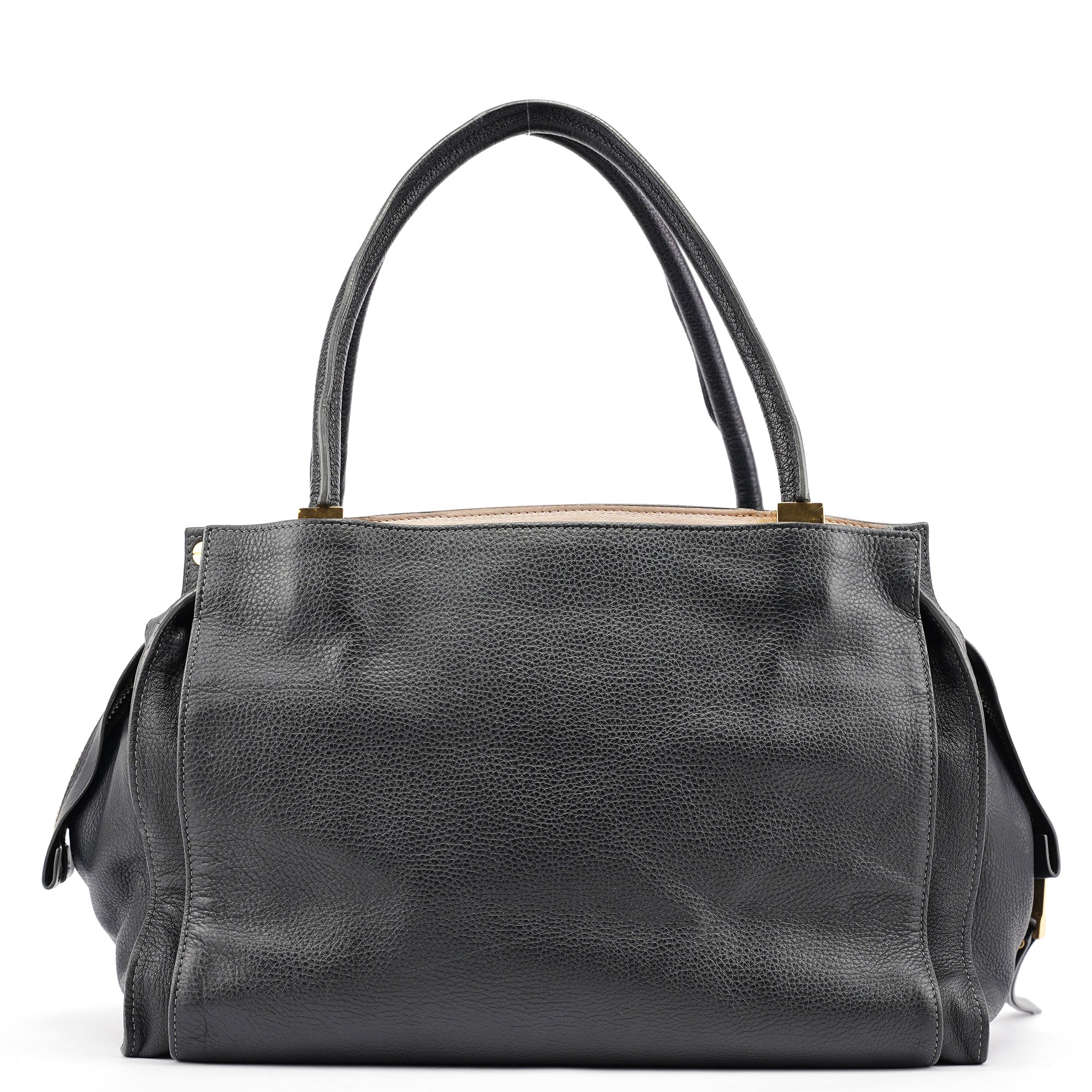 Large Black Leather Tote Bag