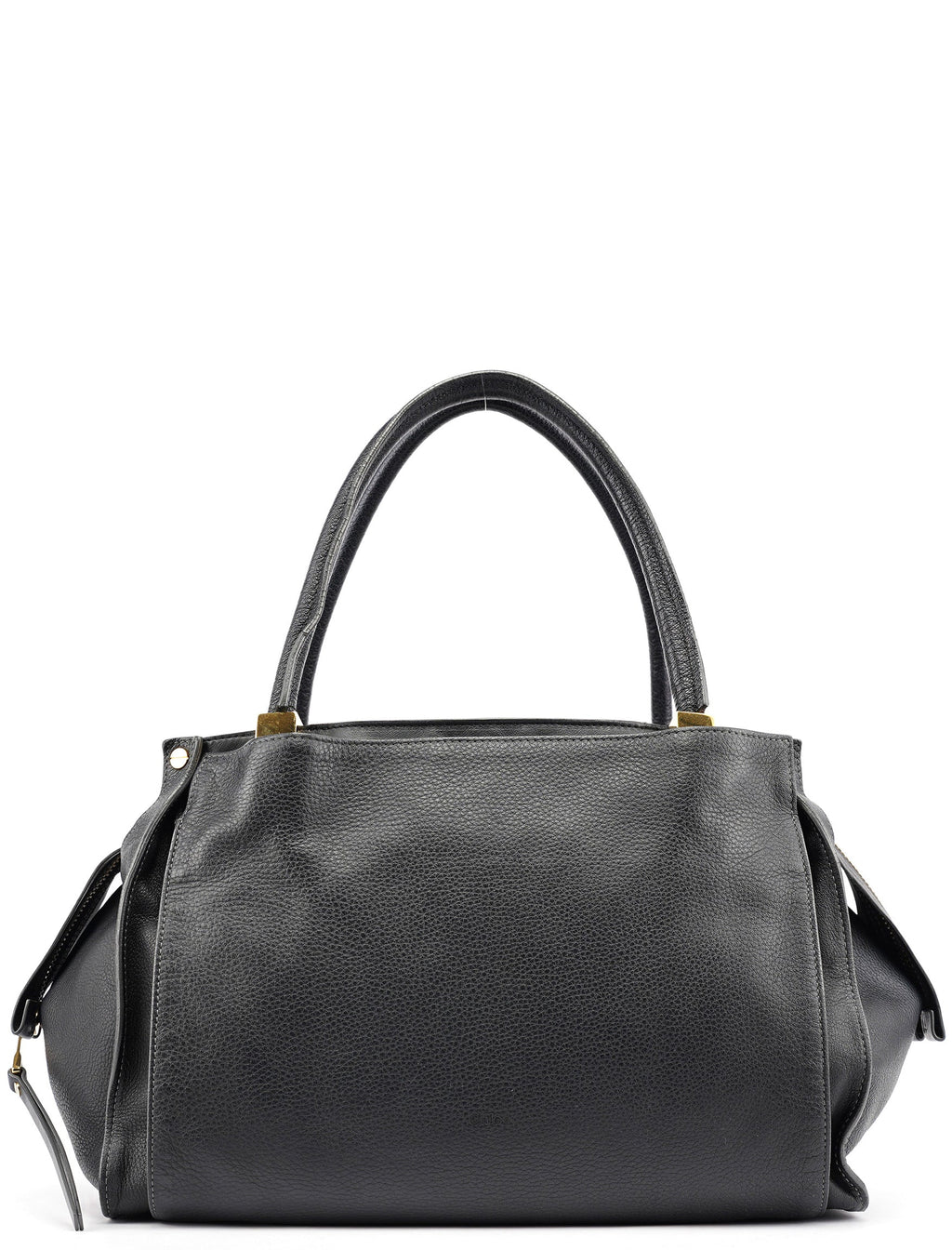 Large Black Leather Tote Bag