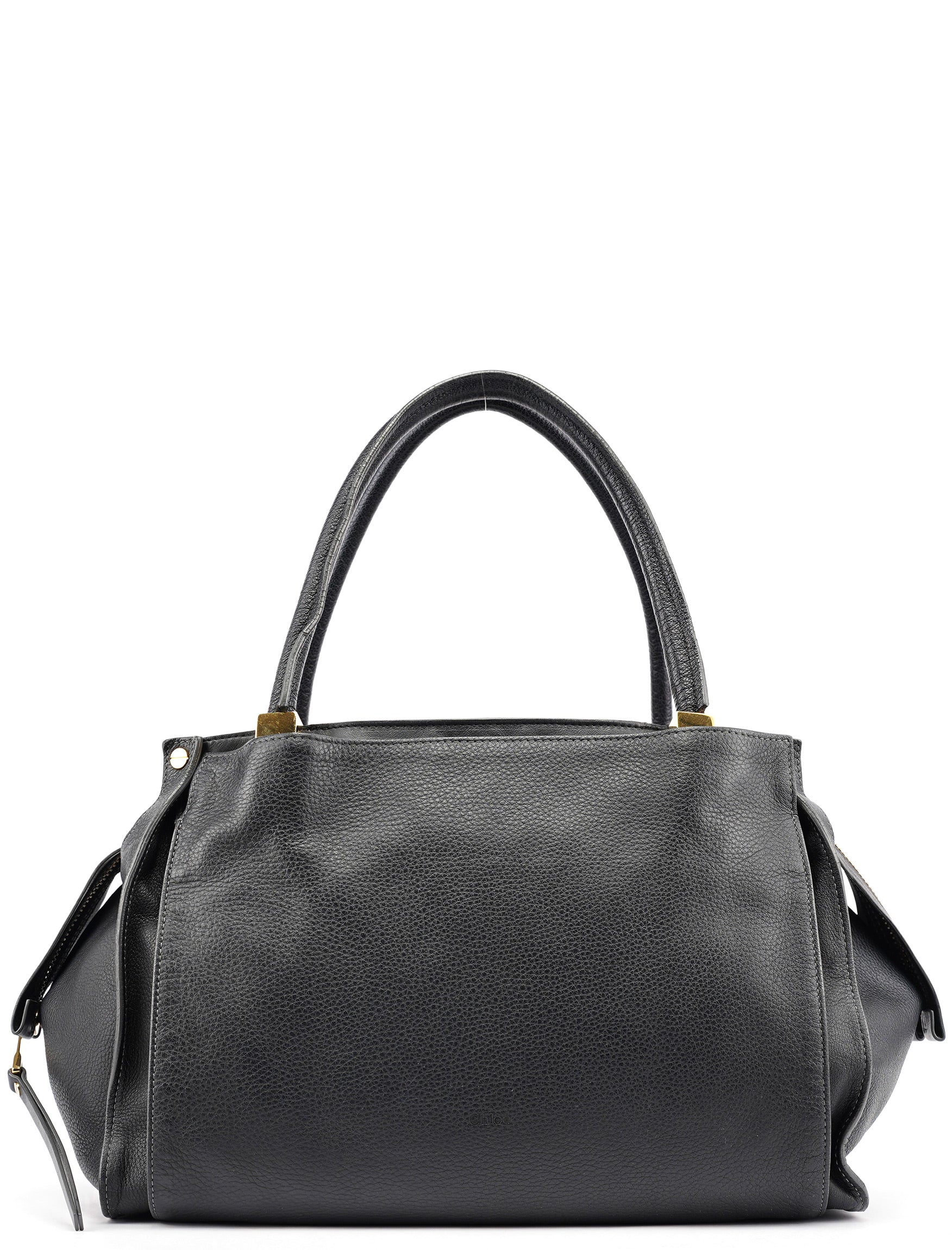 Large Black Leather Tote Bag