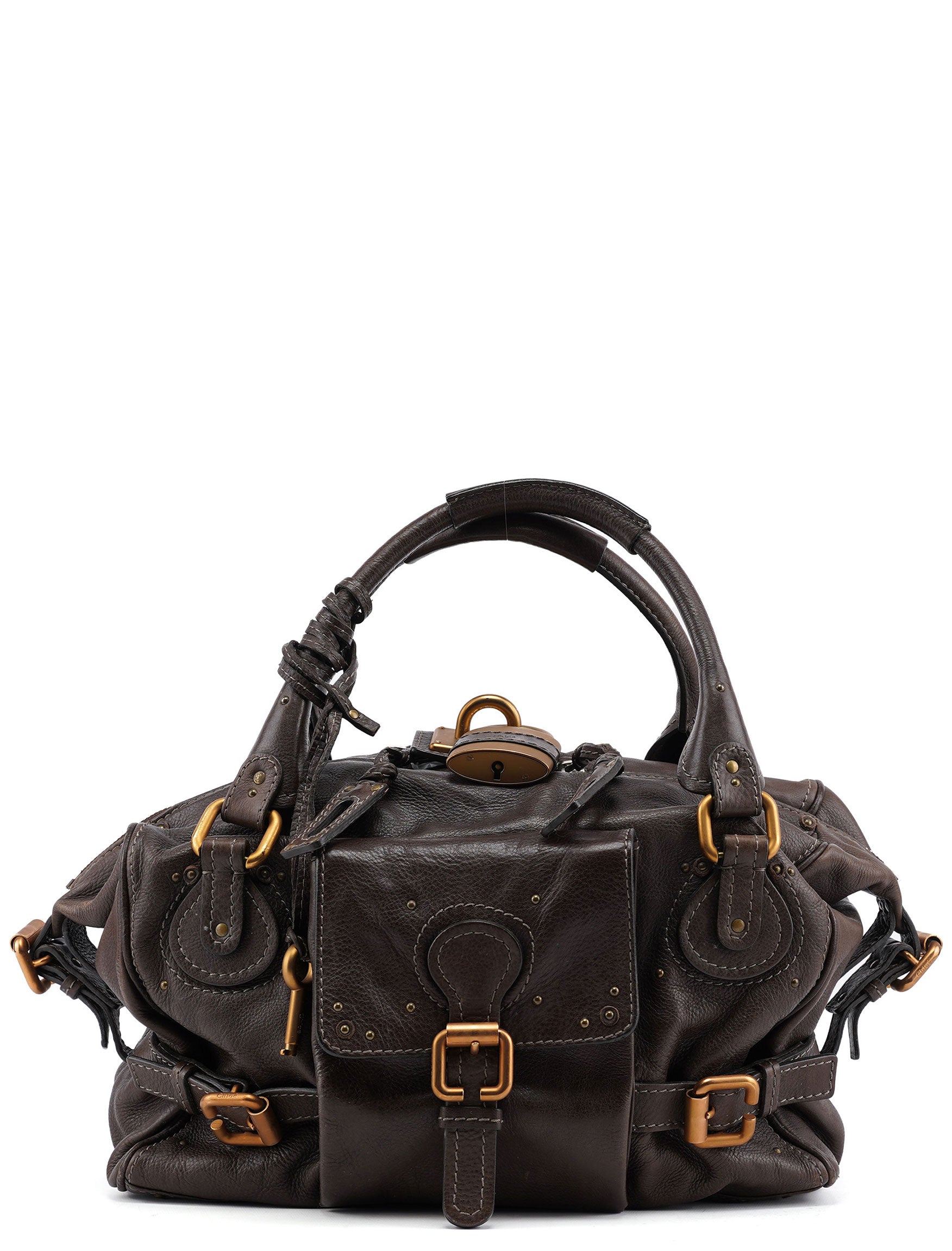 Large Brown Leather Paddington Shoulder Bag