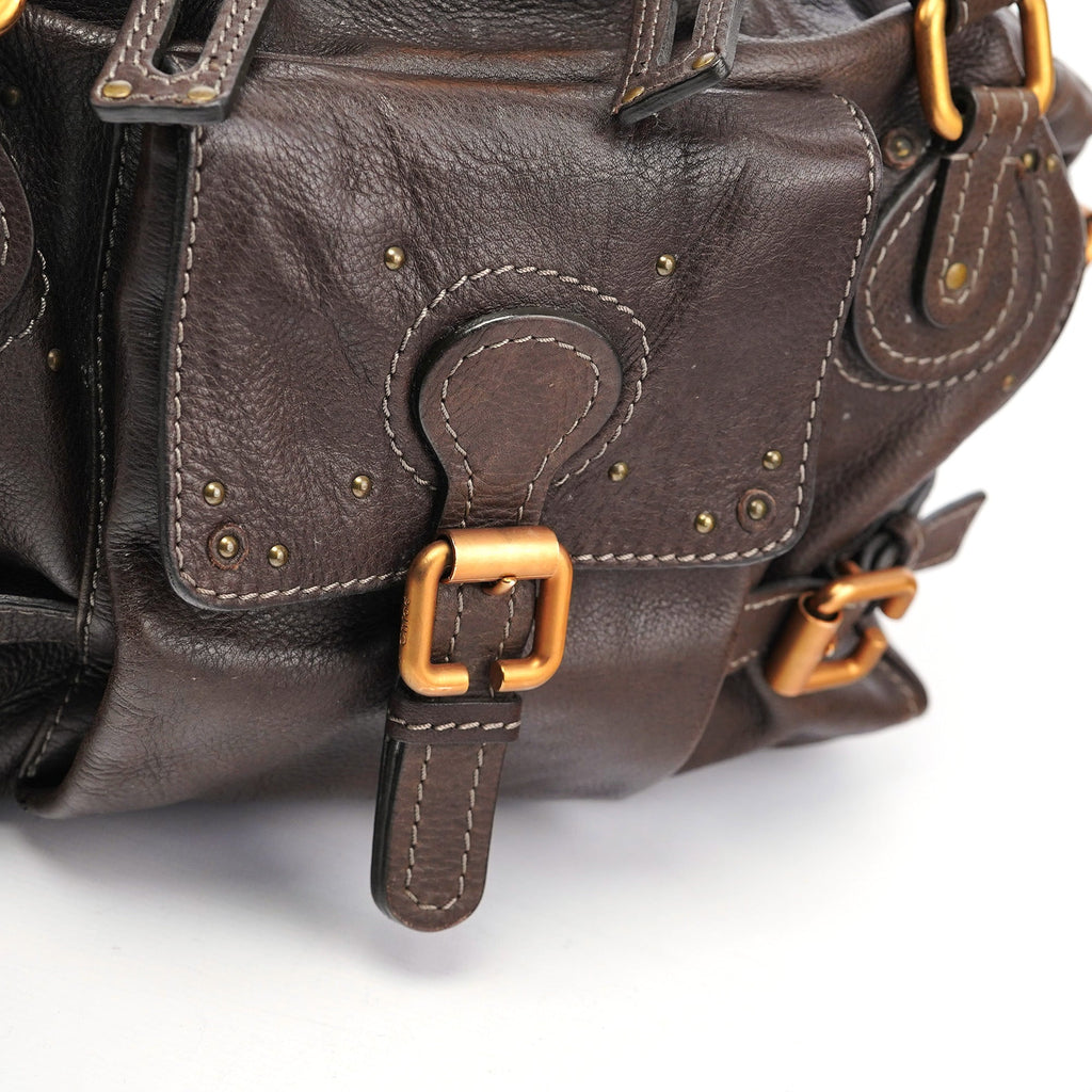 Large Brown Leather Paddington Shoulder Bag