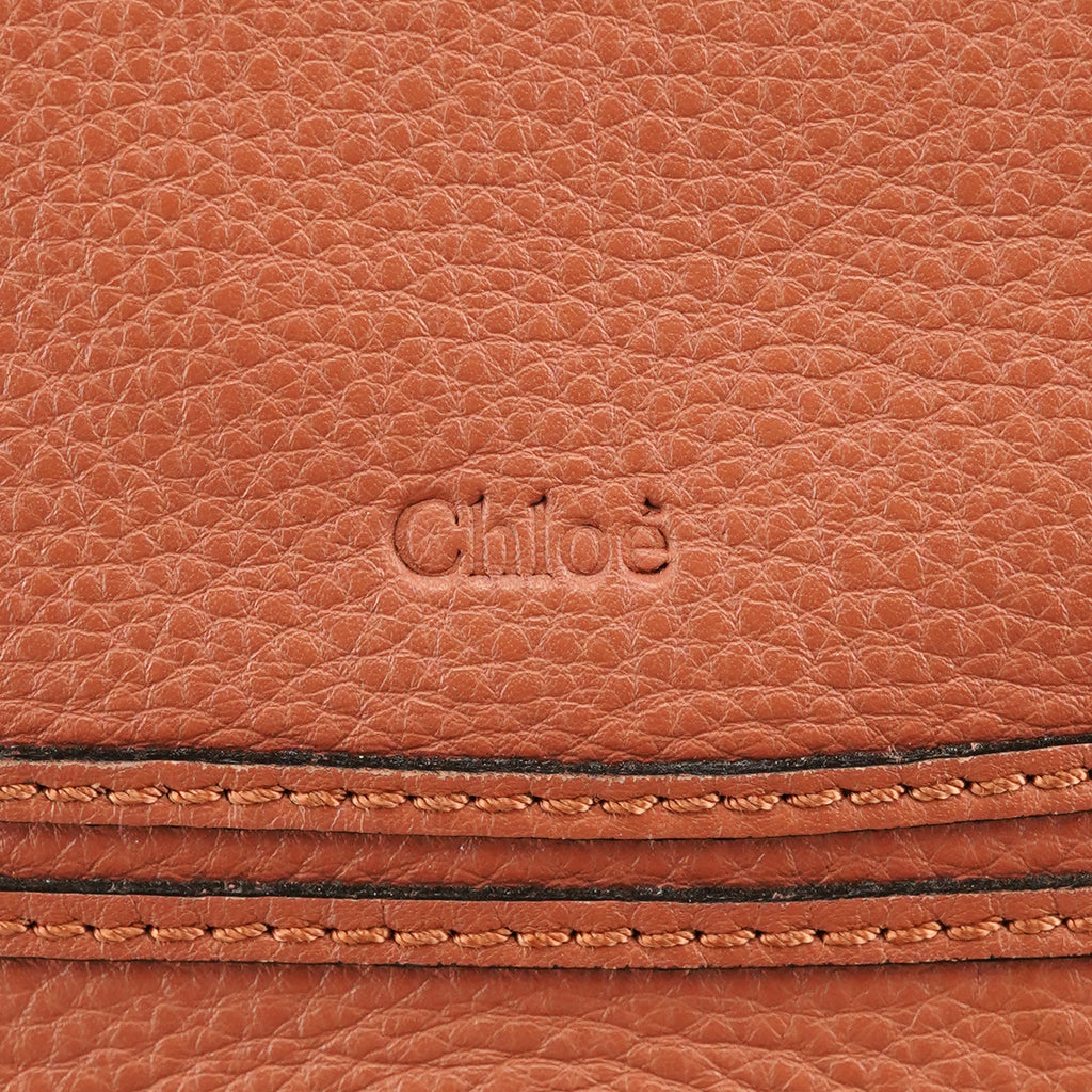 Large Coral Leather Marcie Shoulder Bag
