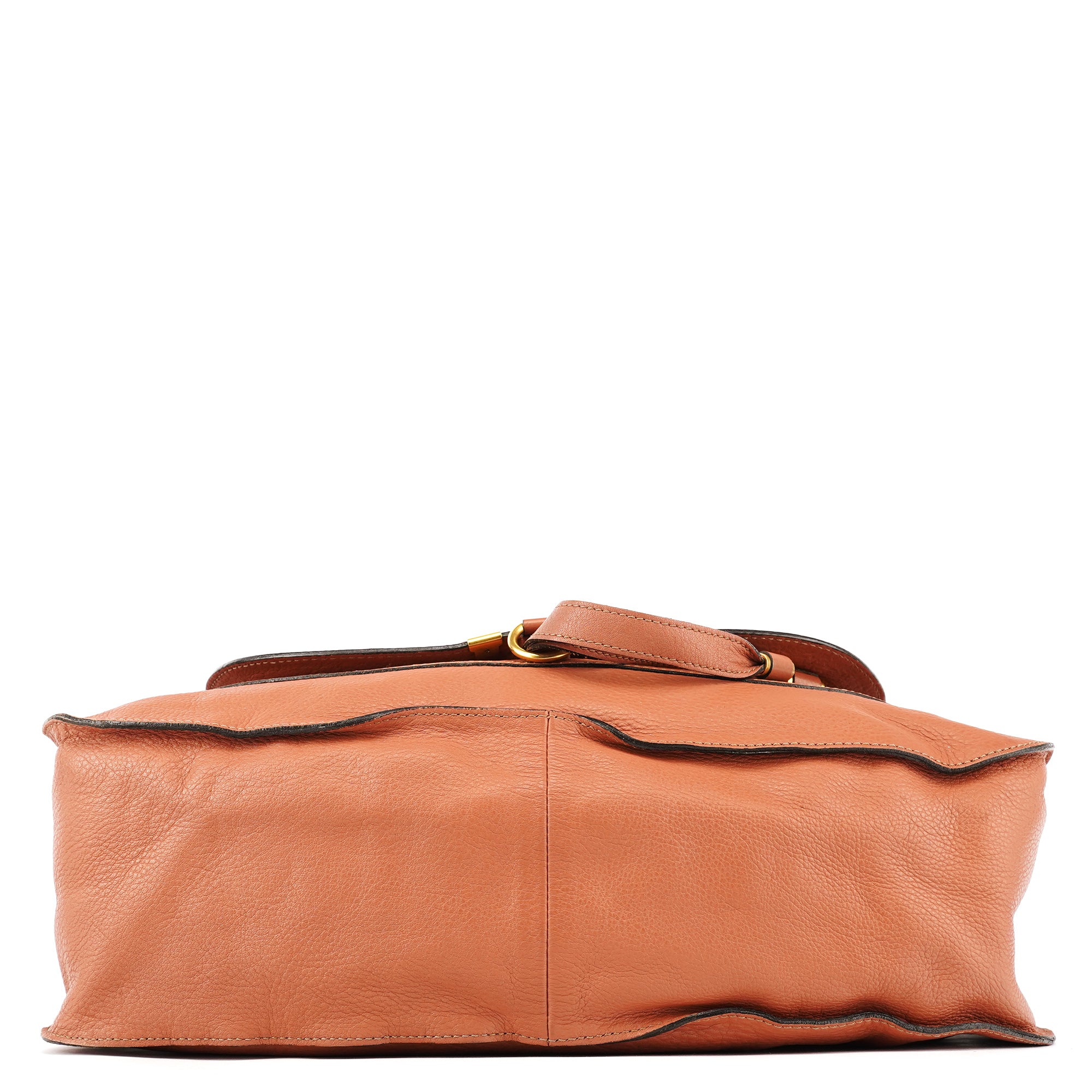 Large Coral Leather Marcie Shoulder Bag