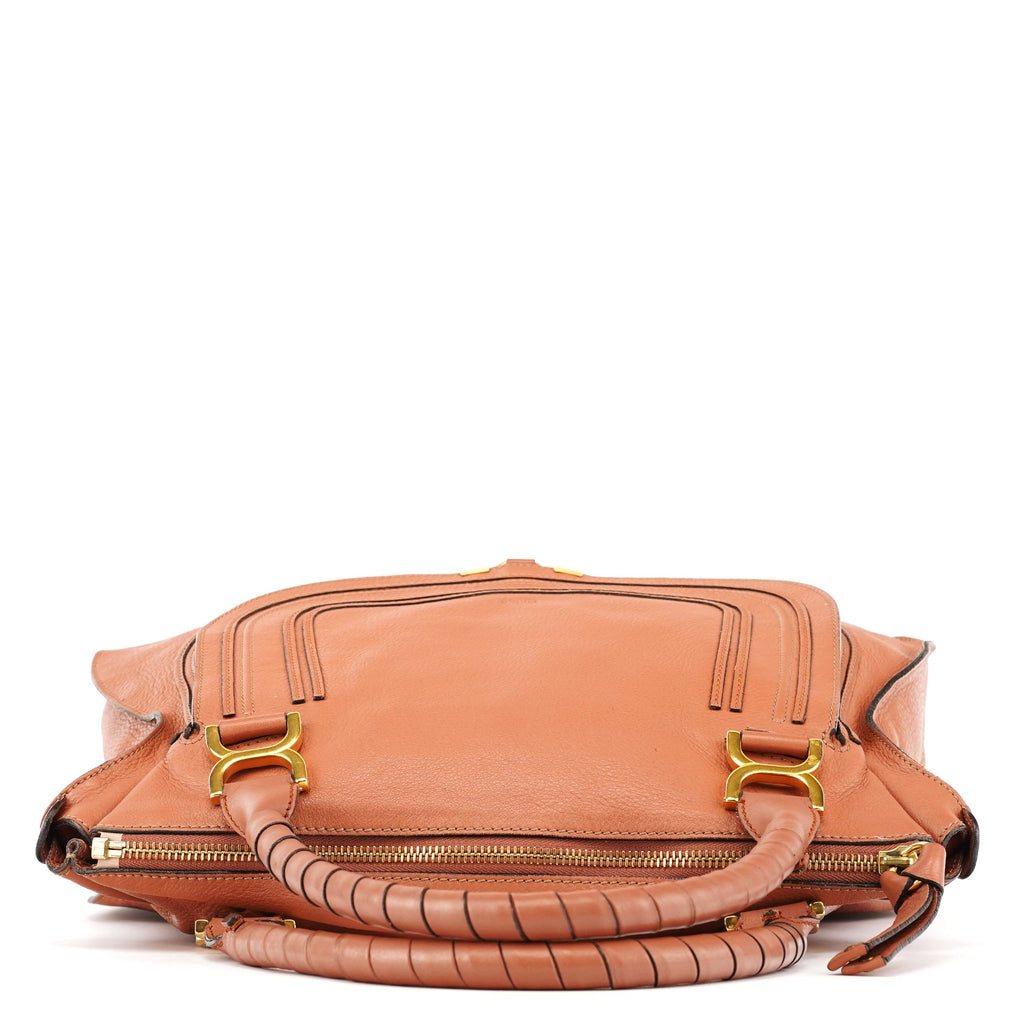 Large Coral Leather Marcie Shoulder Bag