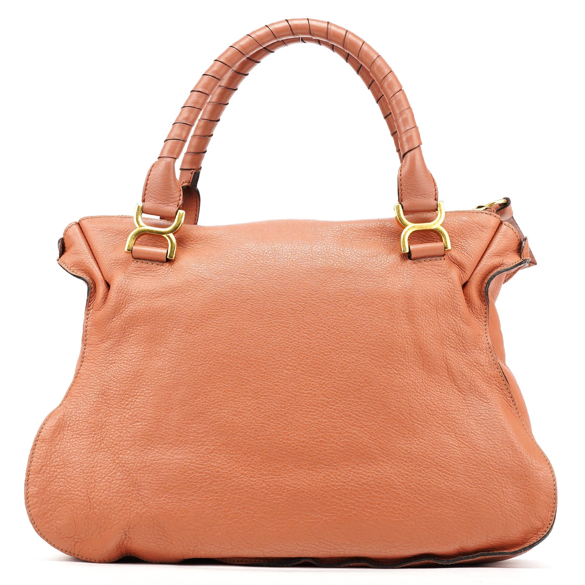 Large Coral Leather Marcie Shoulder Bag