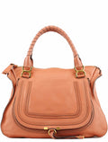 Large Coral Leather Marcie Shoulder Bag