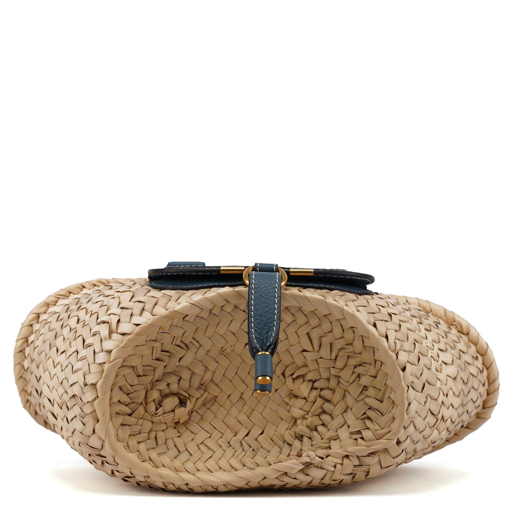 Light Blue Beige Marcie Basket Bag