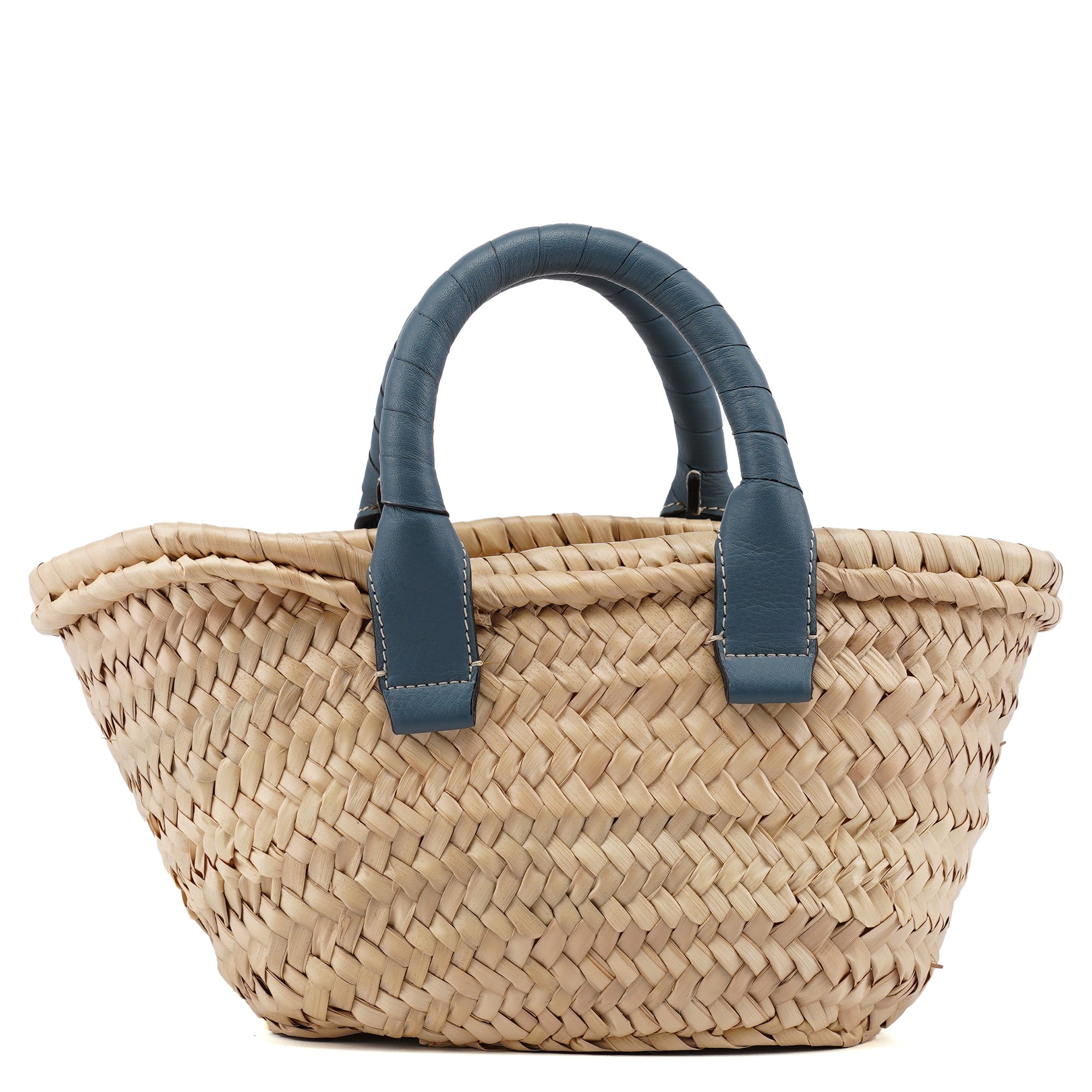 Light Blue Beige Marcie Basket Bag