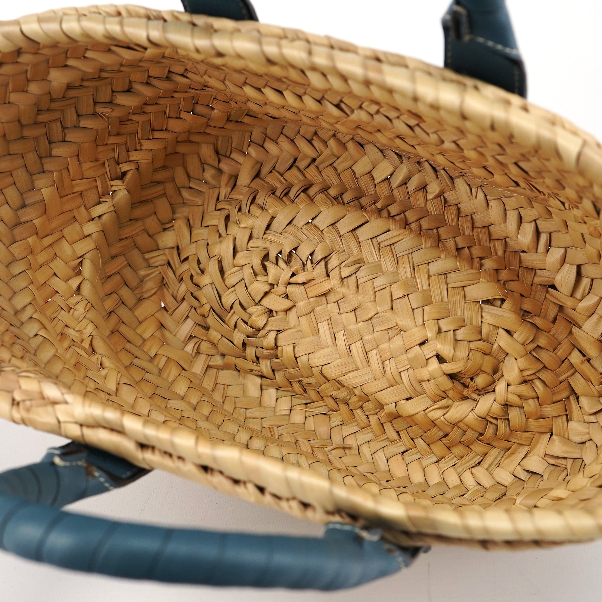 Light Blue Beige Marcie Basket Bag