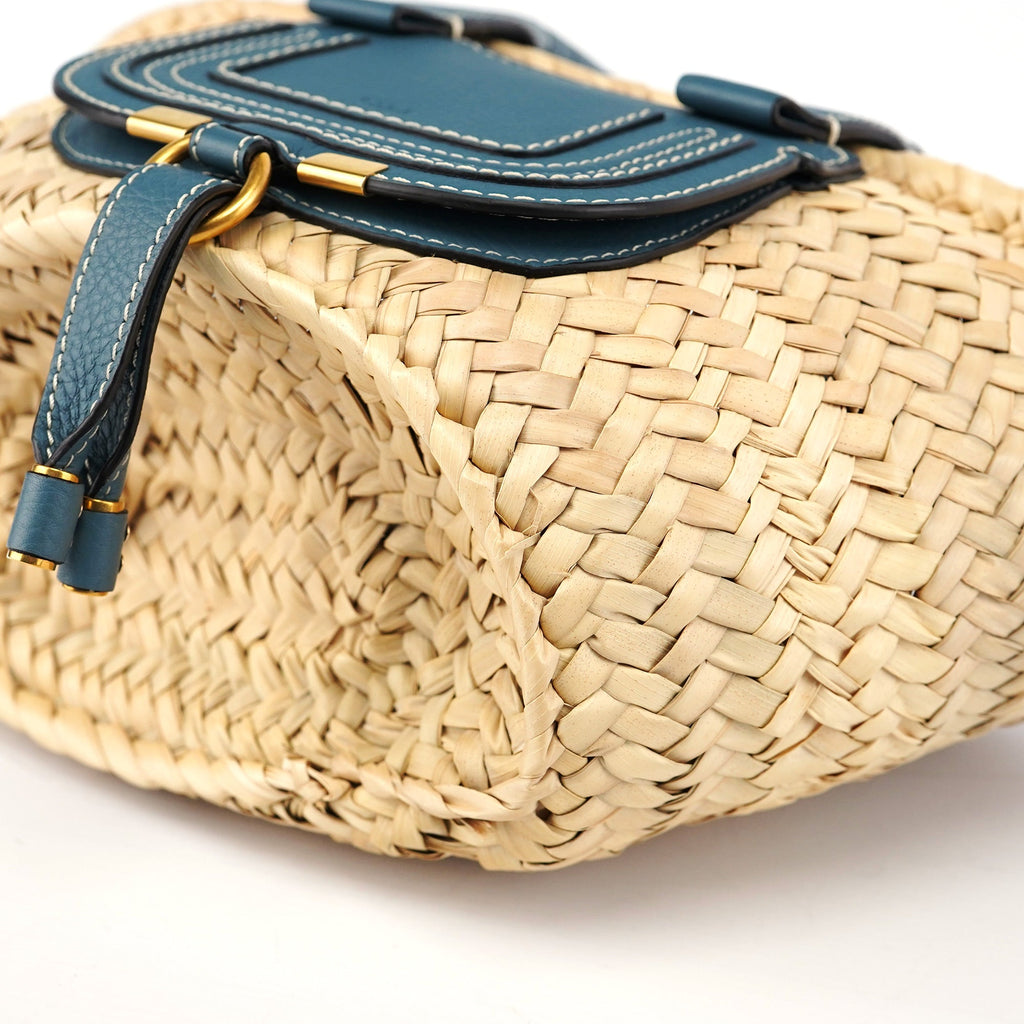 Light Blue Beige Marcie Basket Bag