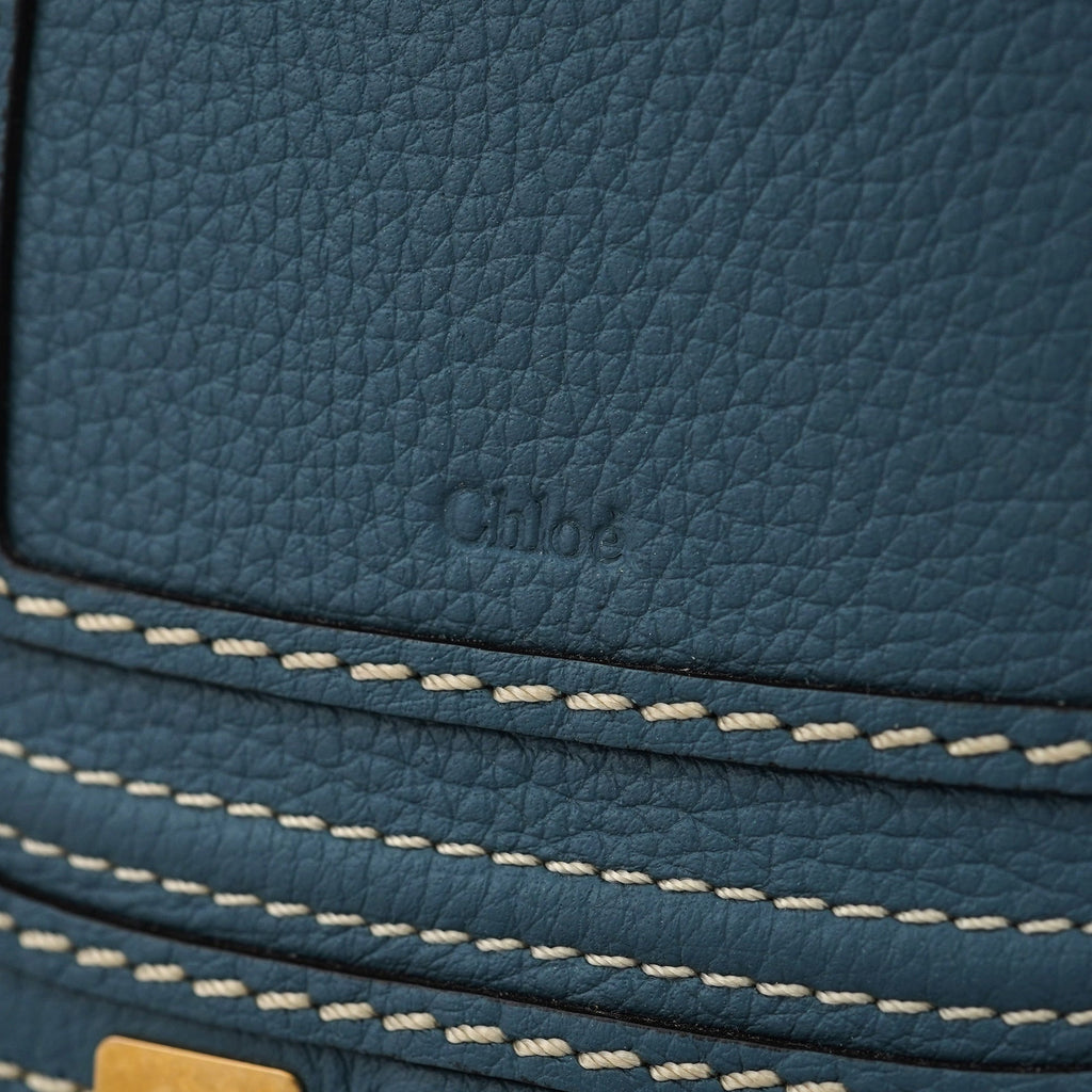 Light Blue Beige Marcie Basket Bag