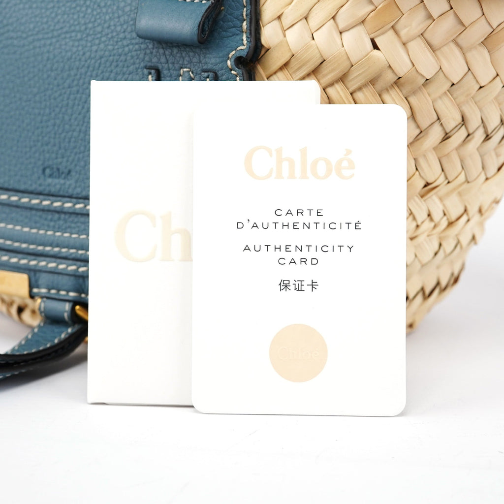 Light Blue Beige Marcie Basket Bag