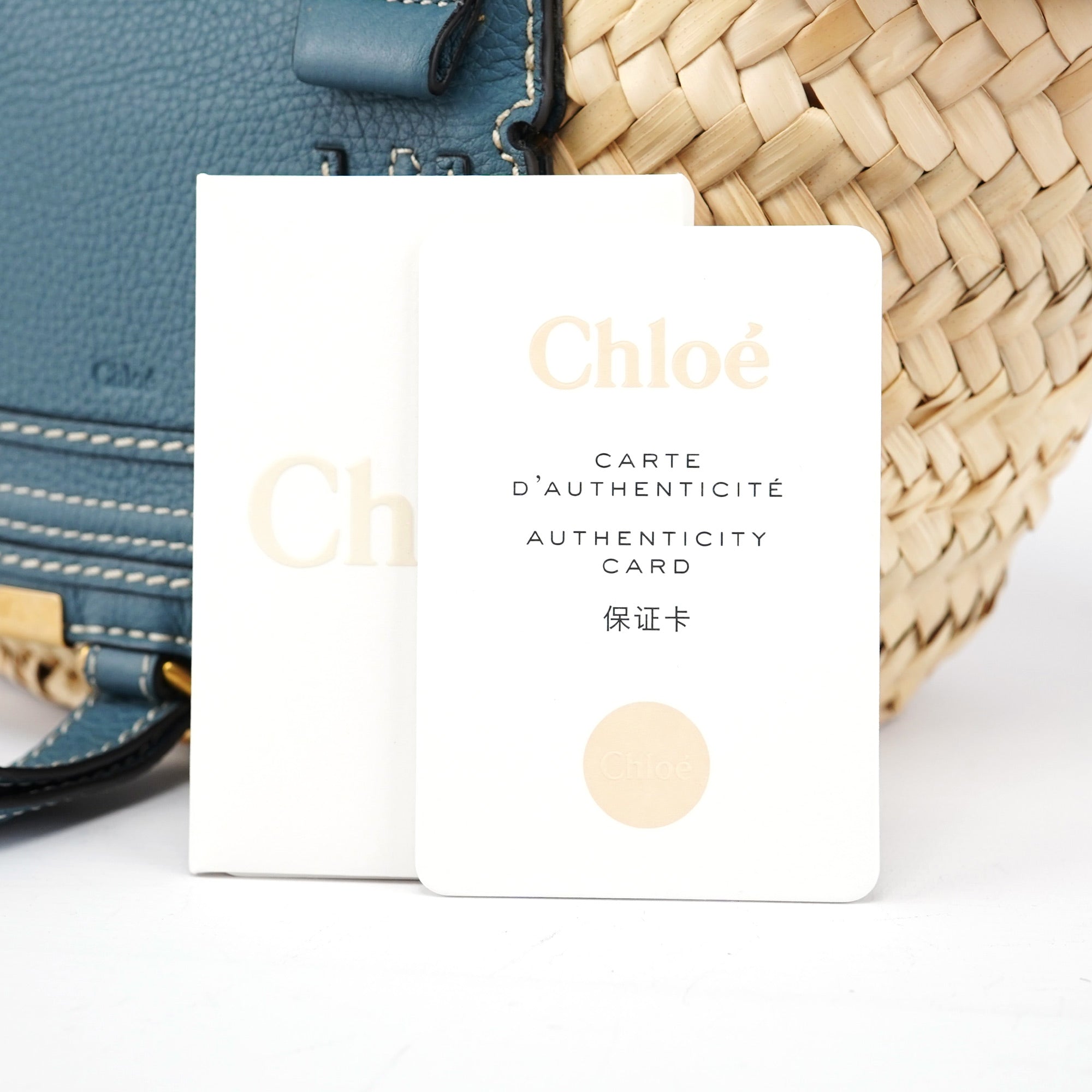 Light Blue Beige Marcie Basket Bag