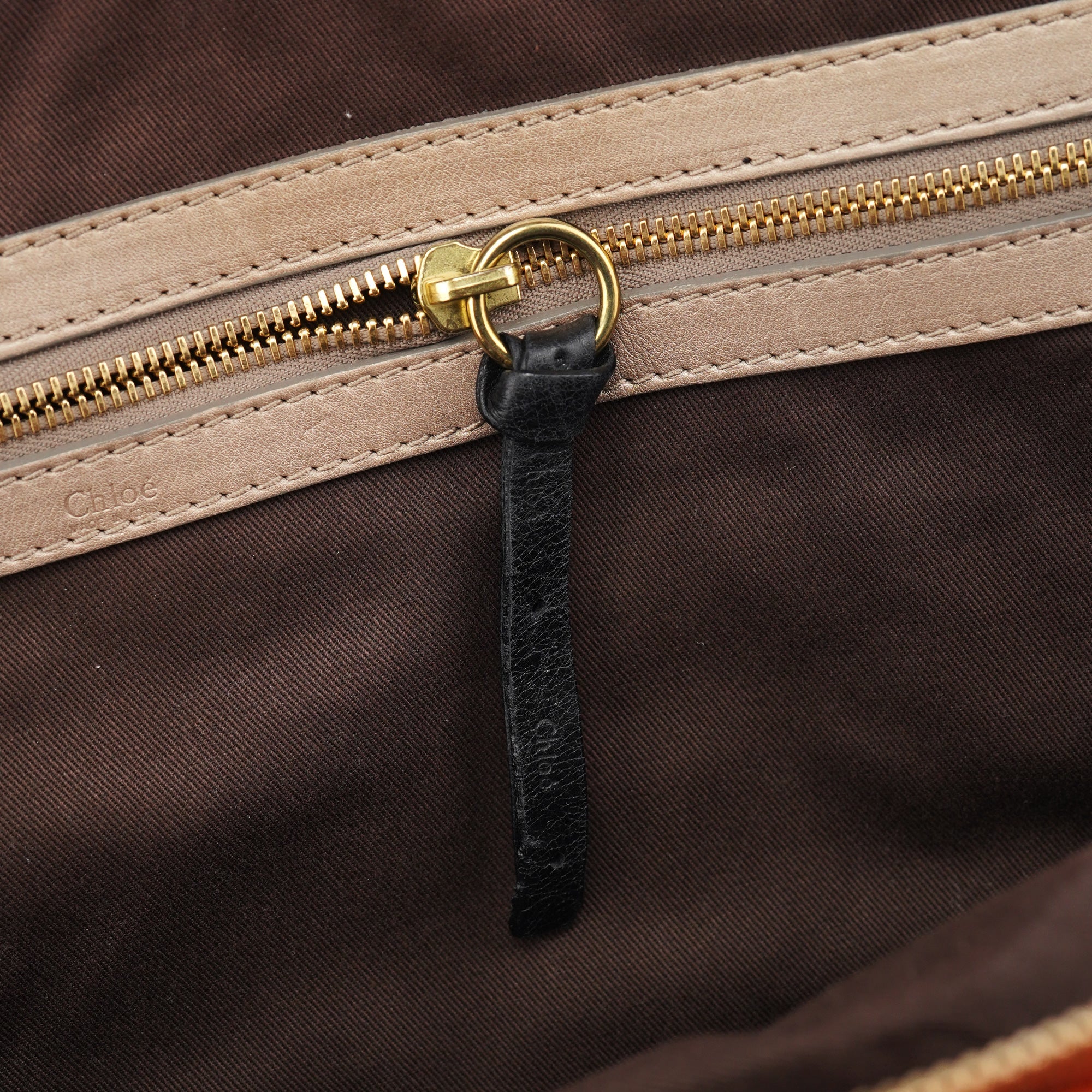 Light Brown Leather Bay Tote Bag