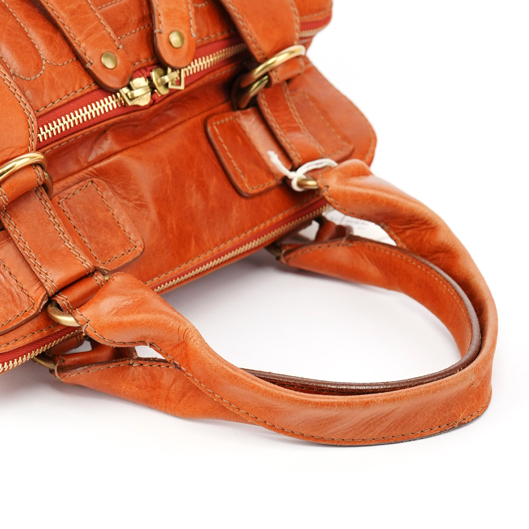 Light Brown Leather Bay Tote Bag