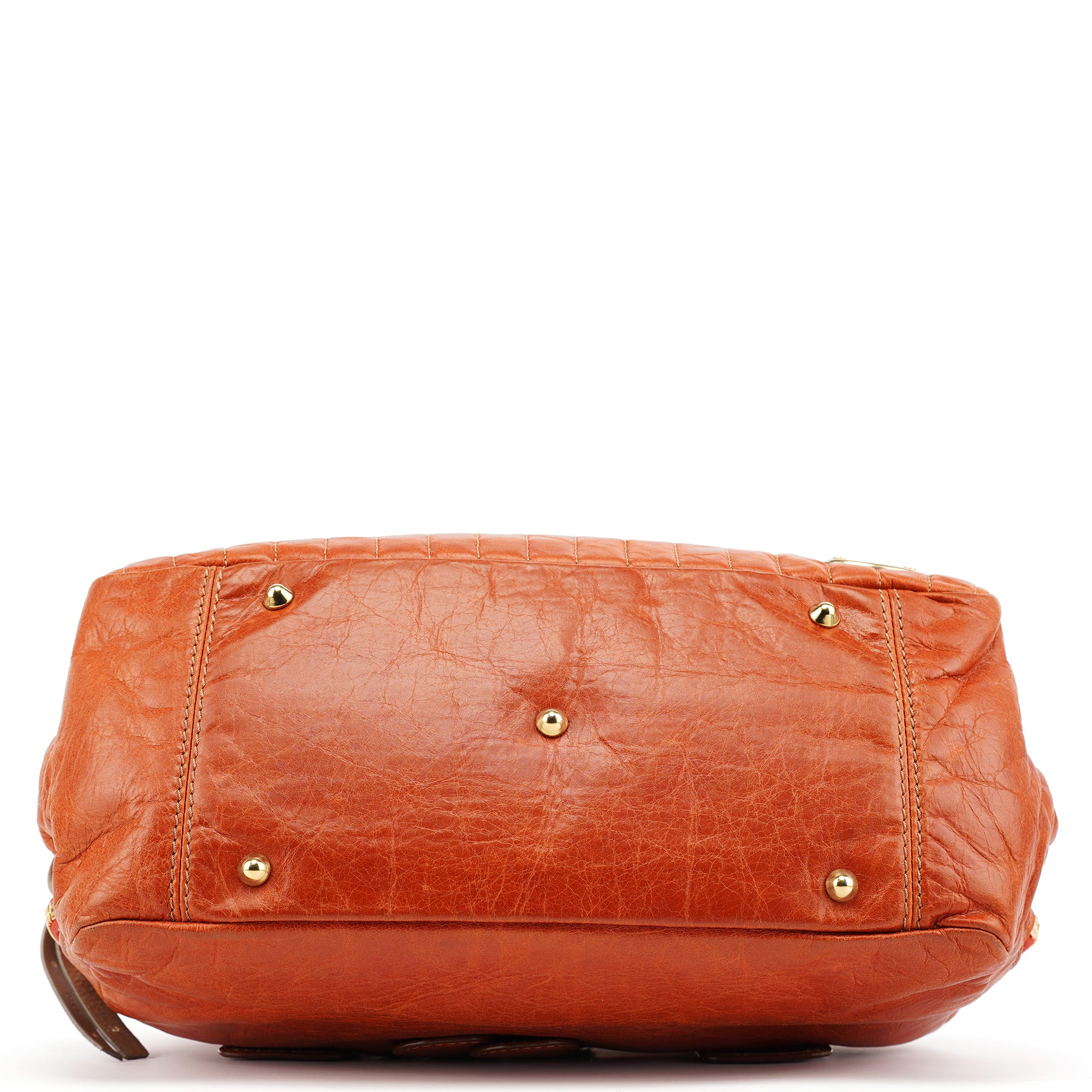 Light Brown Leather Bay Tote Bag