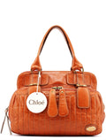 Light Brown Leather Bay Tote Bag