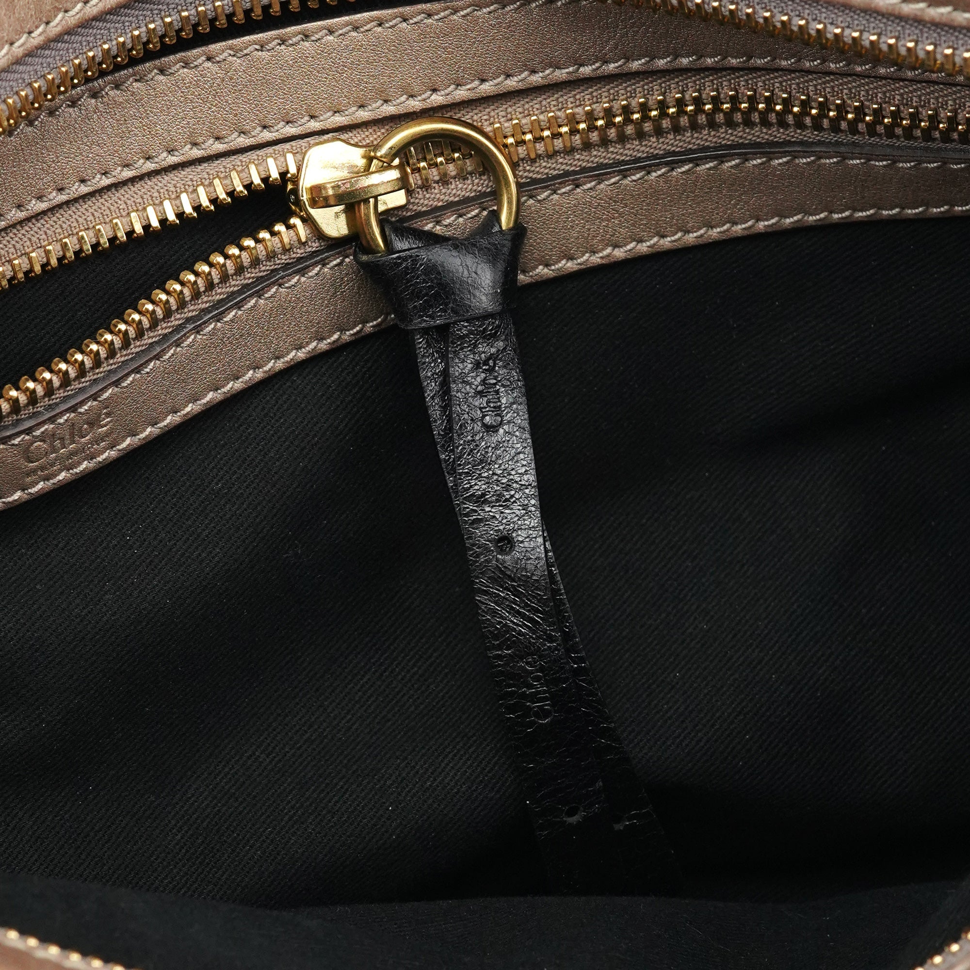 Light Brown Leather Bay Tote Bag