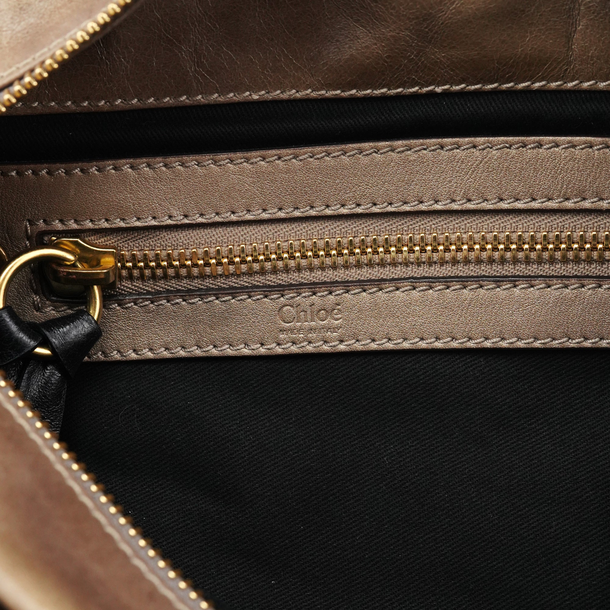 Light Brown Leather Bay Tote Bag