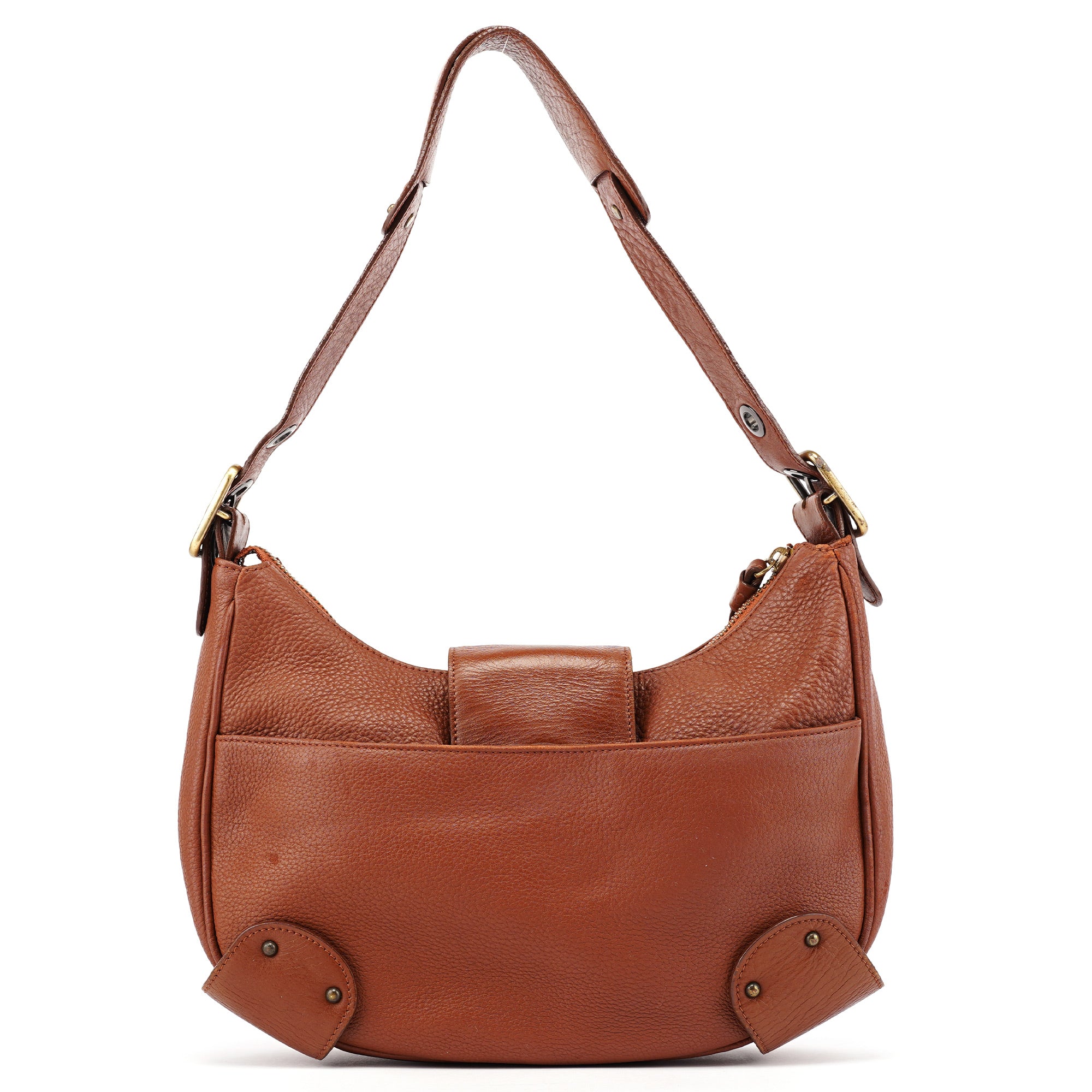 Light Brown Leather C Shoulder Bag