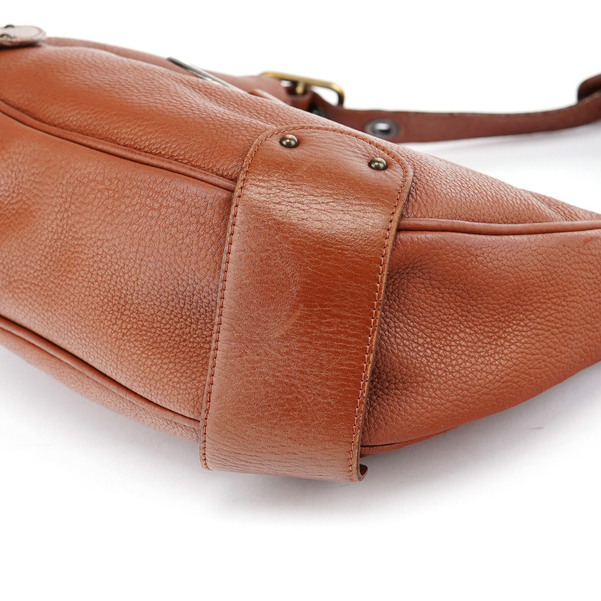 Light Brown Leather C Shoulder Bag