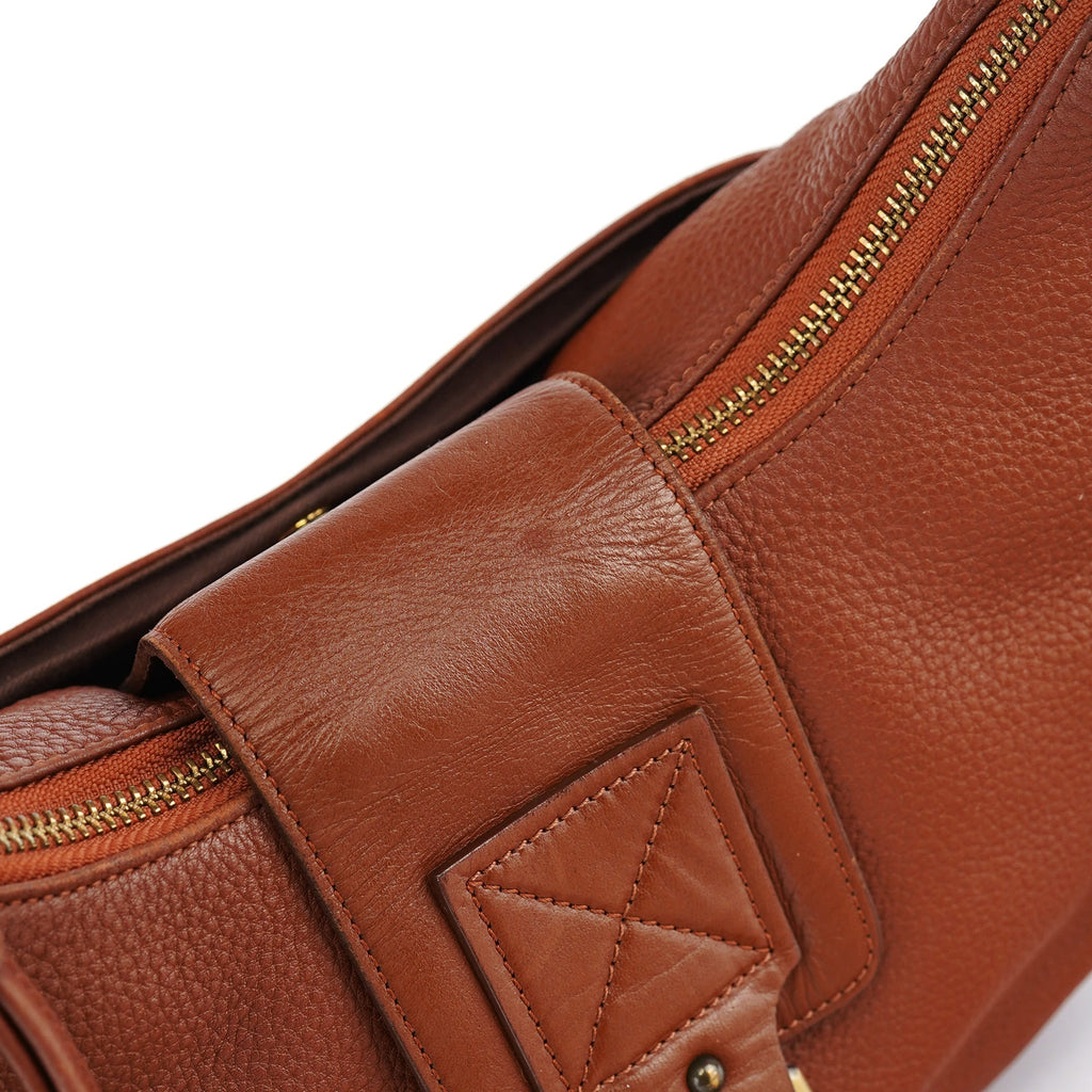 Light Brown Leather C Shoulder Bag
