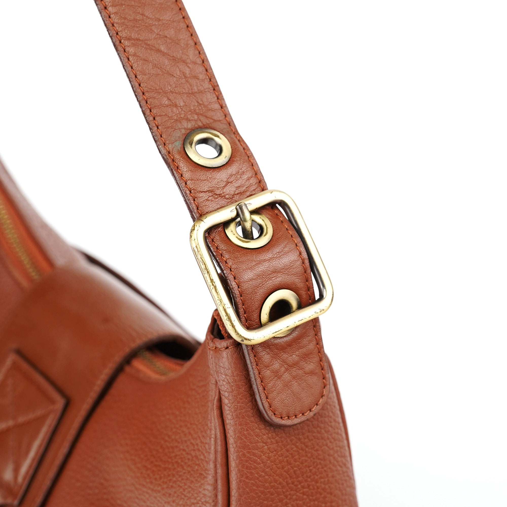 Light Brown Leather C Shoulder Bag