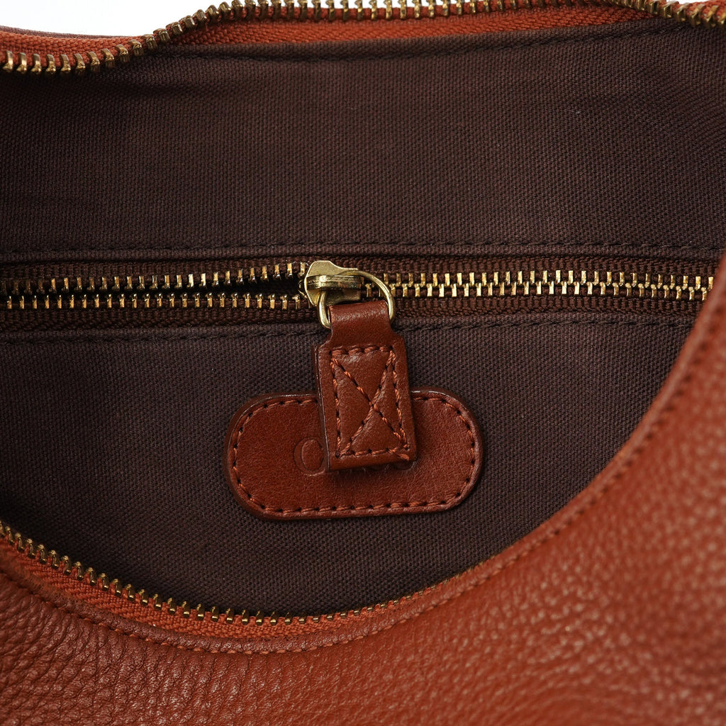 Light Brown Leather C Shoulder Bag