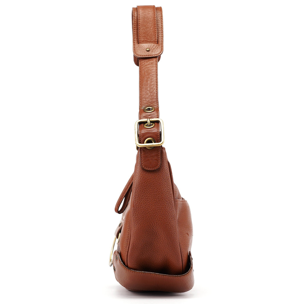 Light Brown Leather C Shoulder Bag