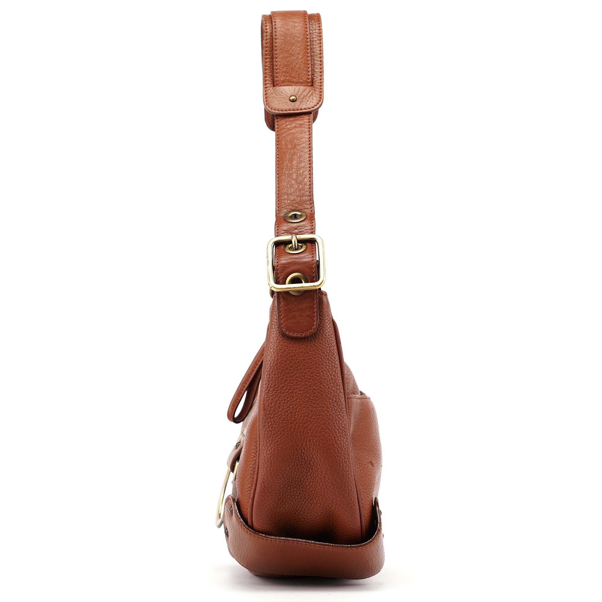 Light Brown Leather C Shoulder Bag