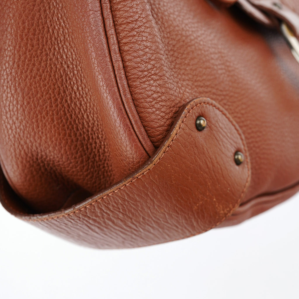 Light Brown Leather C Shoulder Bag