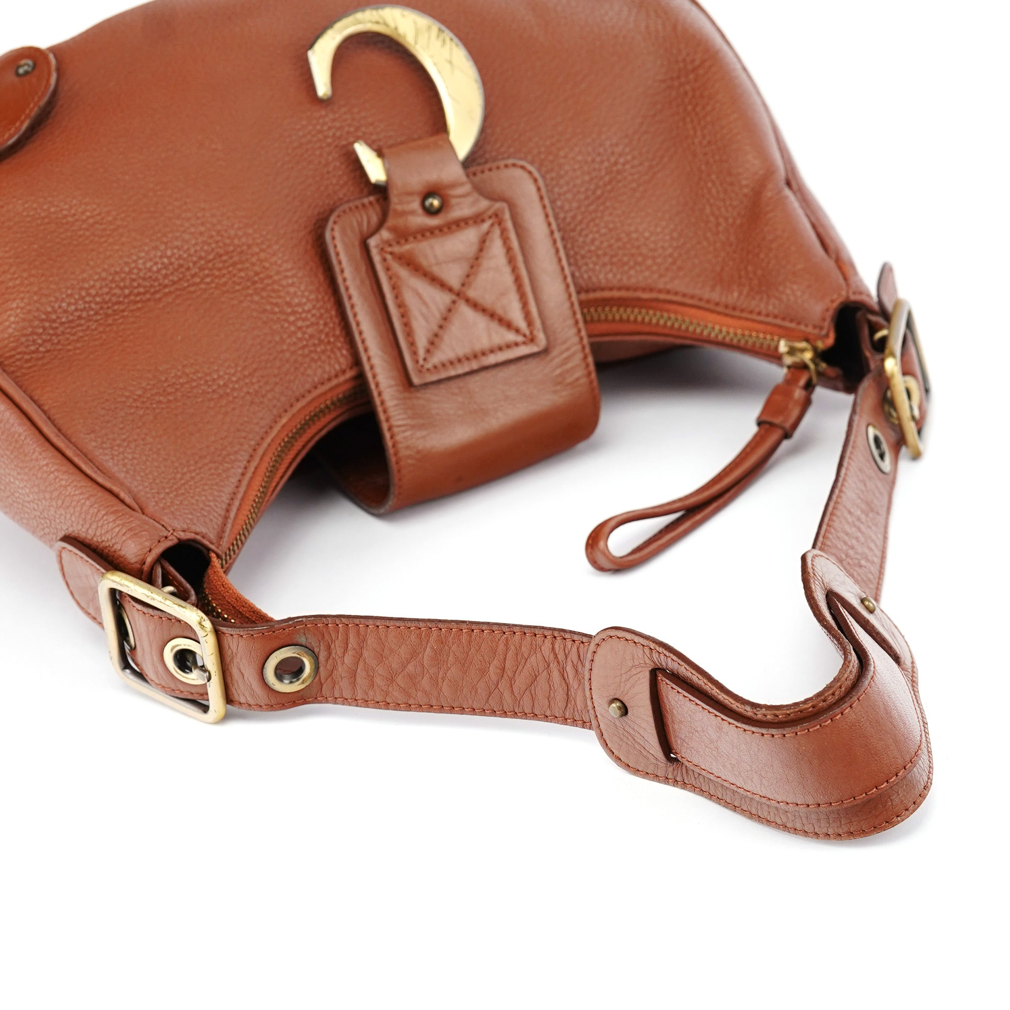 Light Brown Leather C Shoulder Bag