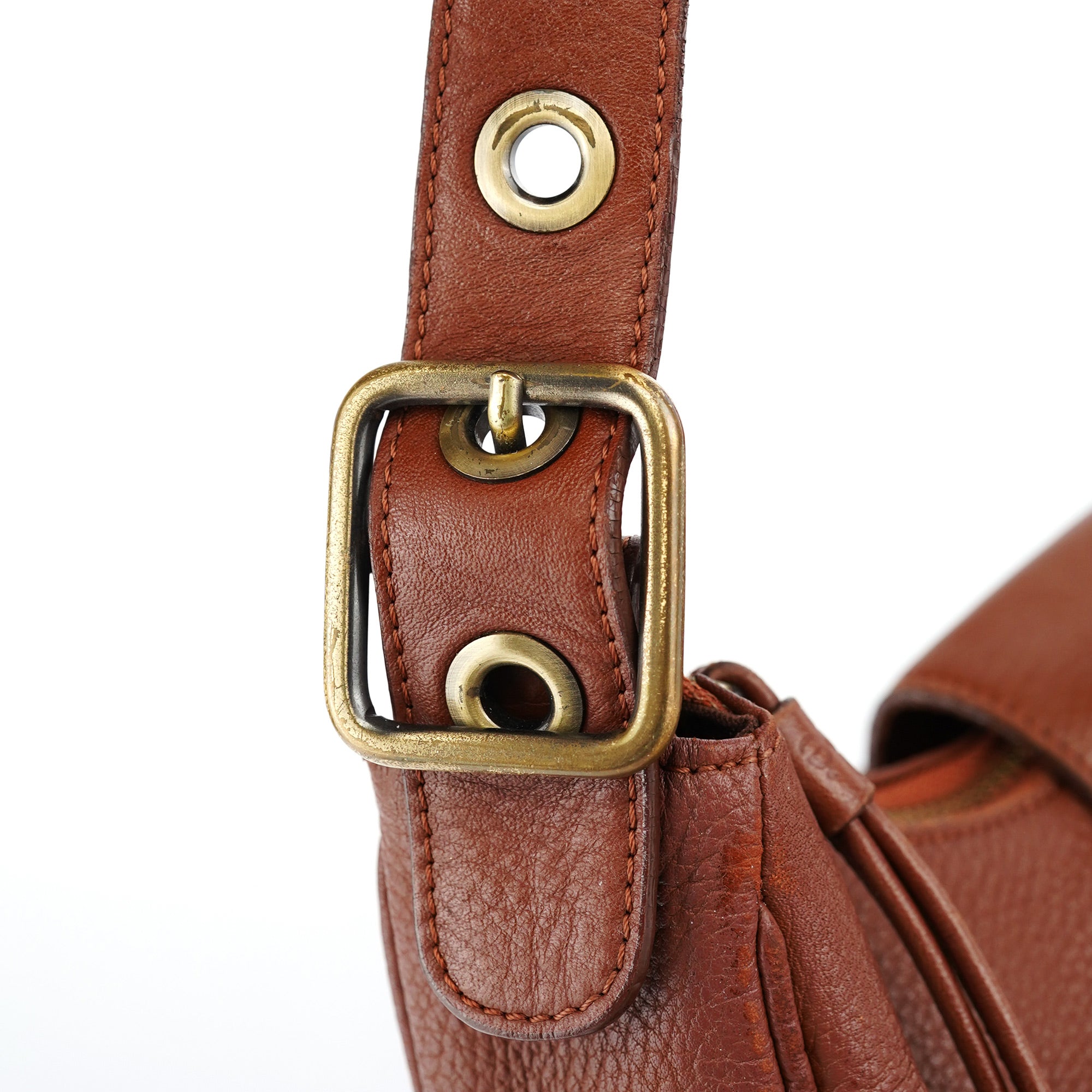 Light Brown Leather C Shoulder Bag