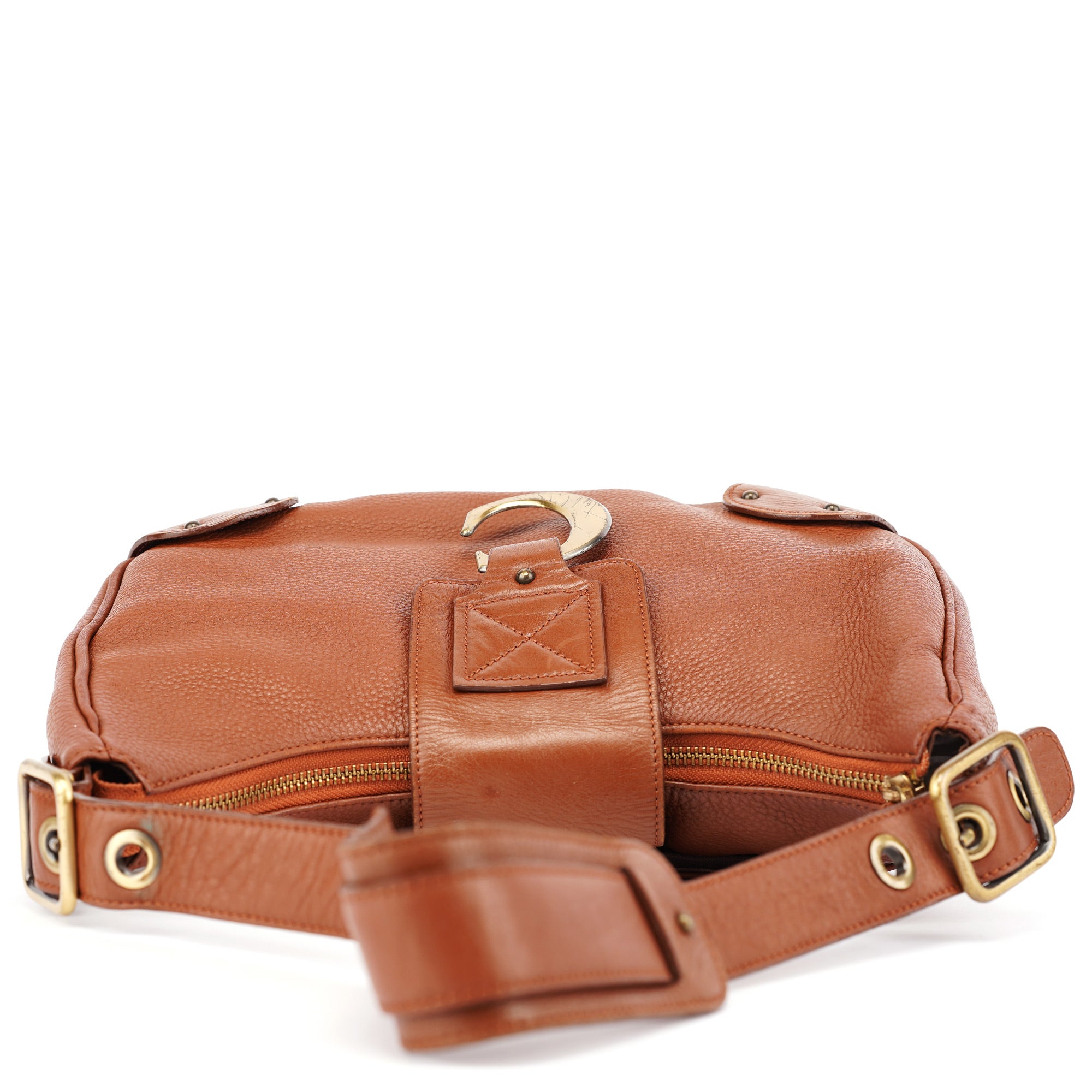 Light Brown Leather C Shoulder Bag