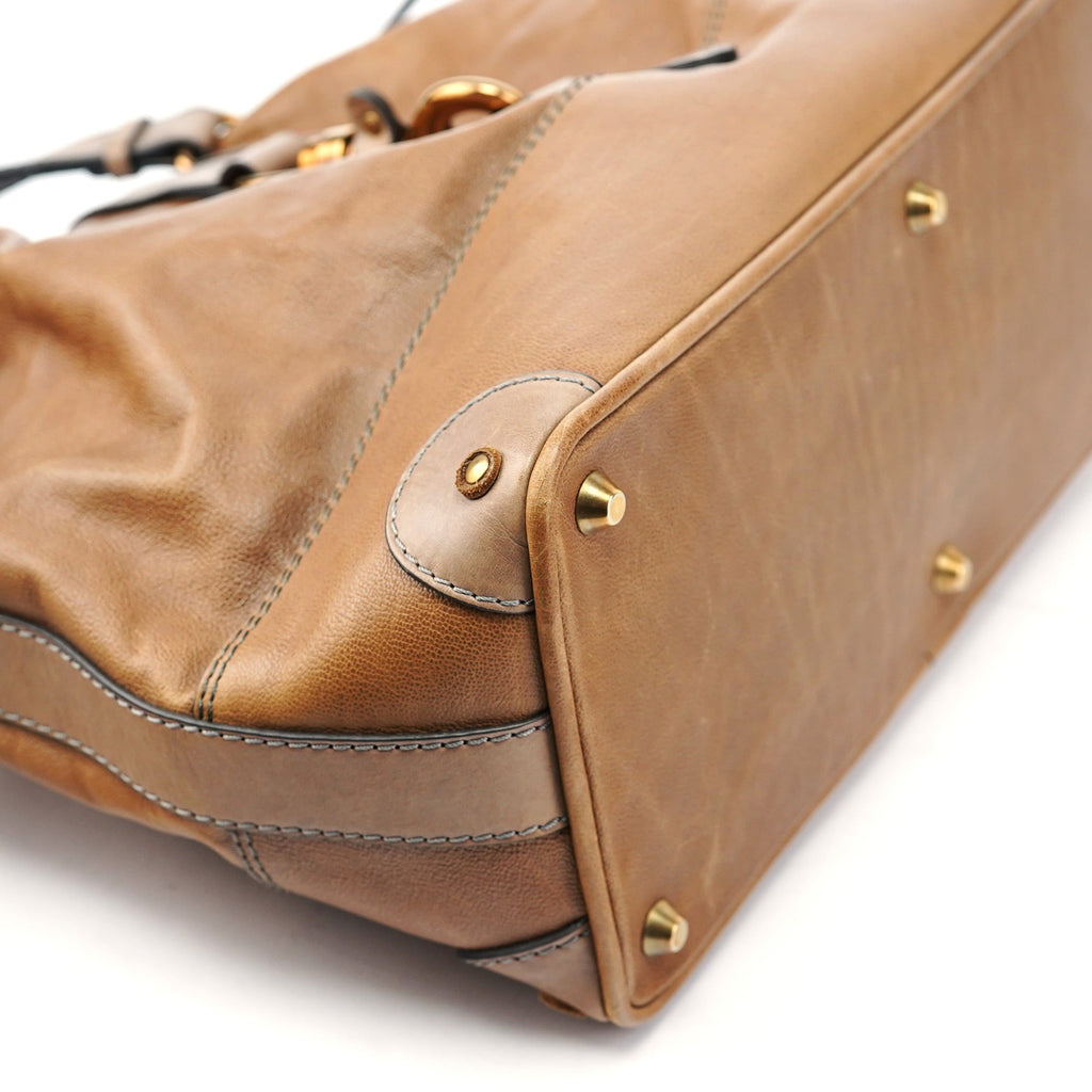 Light Brown Leather Kerala Tote Bag